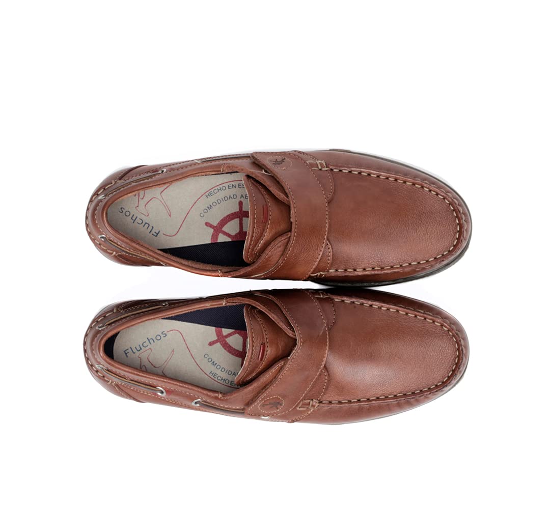 Fluchos Poseidon Men's Brown Boat Shoes & Slippers - Comfortable Non-Slip Deck Shoes for Boating, Sailing, and Casual Wear