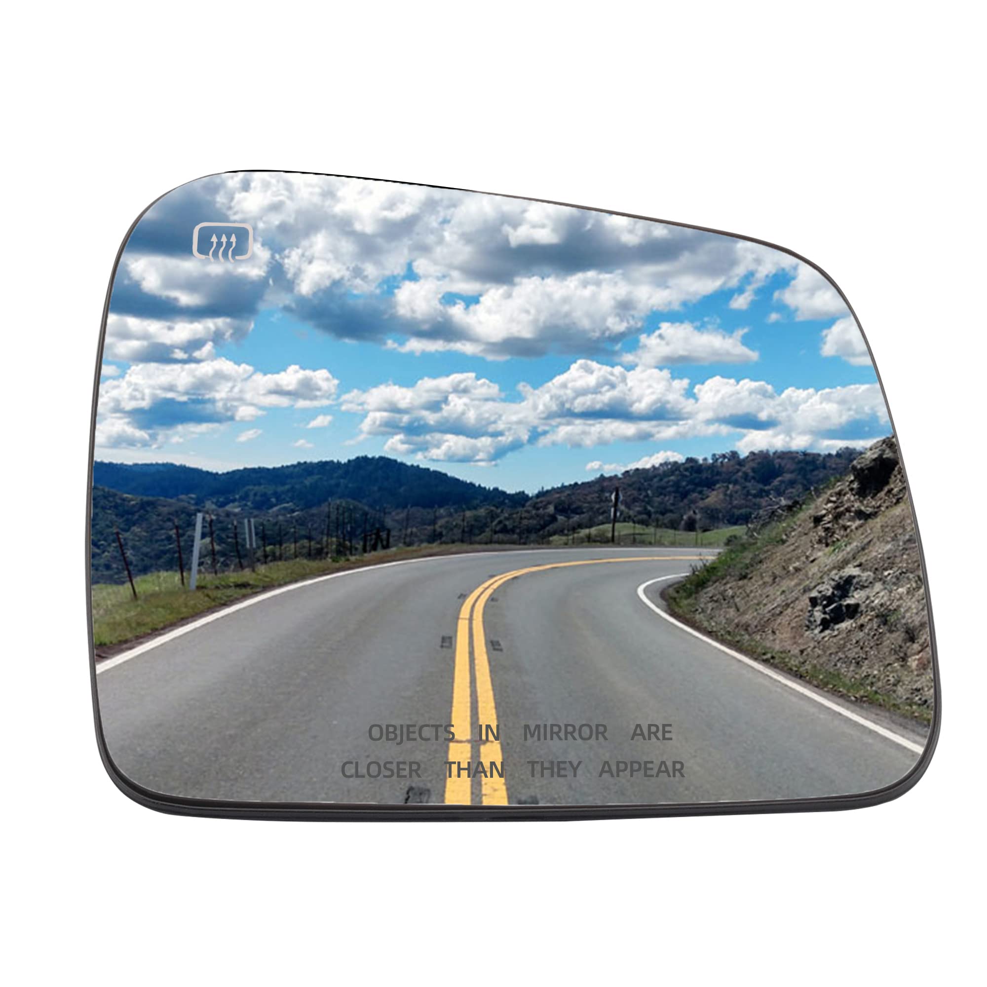 Dasbecan 68082636AB Right Passenger Side Power Heated Rear View Mirror Glass with Backing Plate - Compatible with Dodge Durango 2014-2019 & Jeep Grand Cherokee 2011-2020 - Replaces #68082634AB - Perfect for Winter Driving and Enhanced Visibility