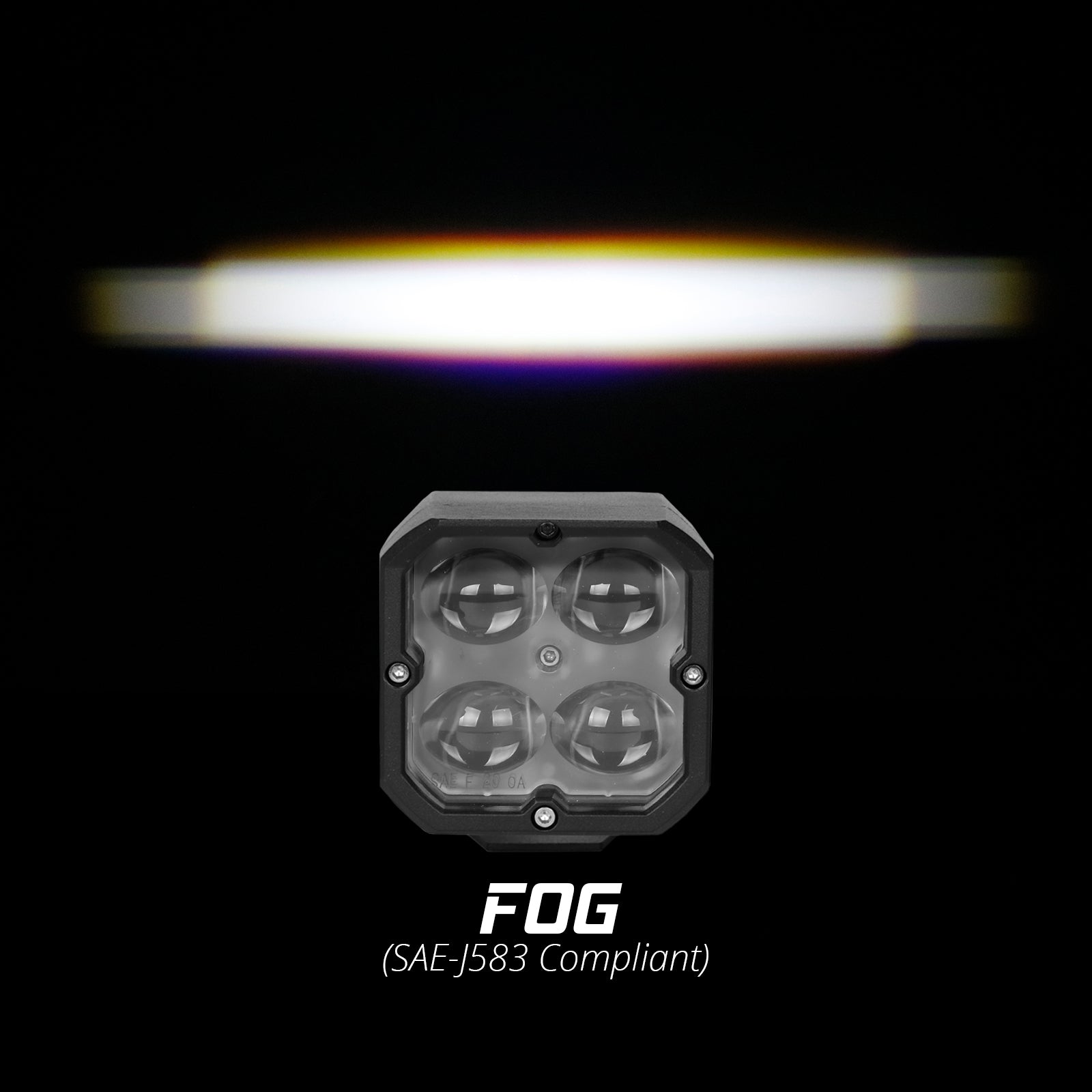 20W RGB LED Pod Lights with Fog Beam - Waterproof Off-Road Lighting for Trucks, ATVs, UTVs - Bright Multi-Color Auxiliary Lights for Night Driving, Camping, Hunting & Outdoor Adventures