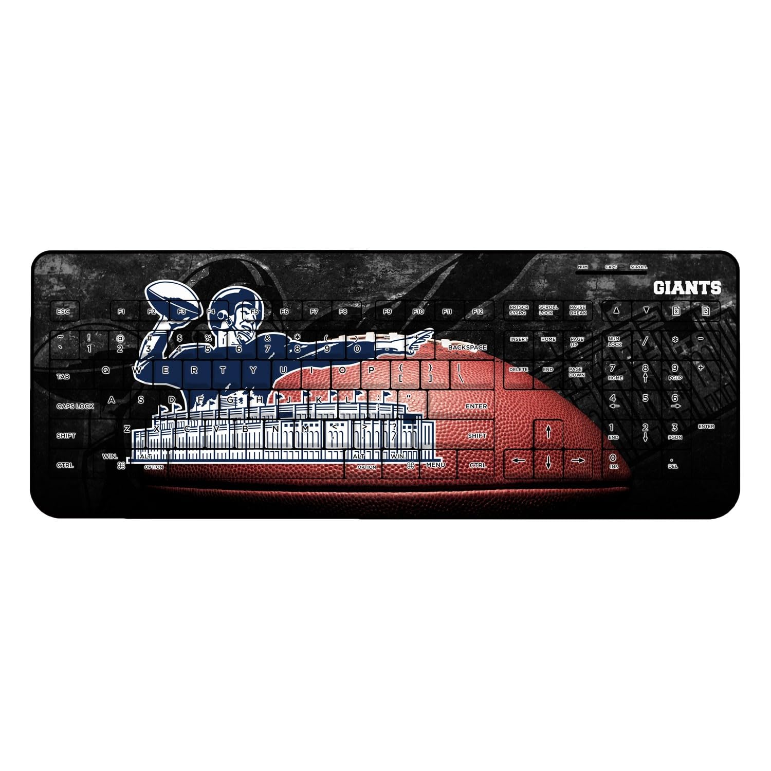 NFL Legendary Design Wireless Keyboard - Ergonomic Bluetooth Keyboard for Gaming & Office Use - Compatible with PC, Mac, Laptop - Perfect for Sports Fans & Home Office Setup