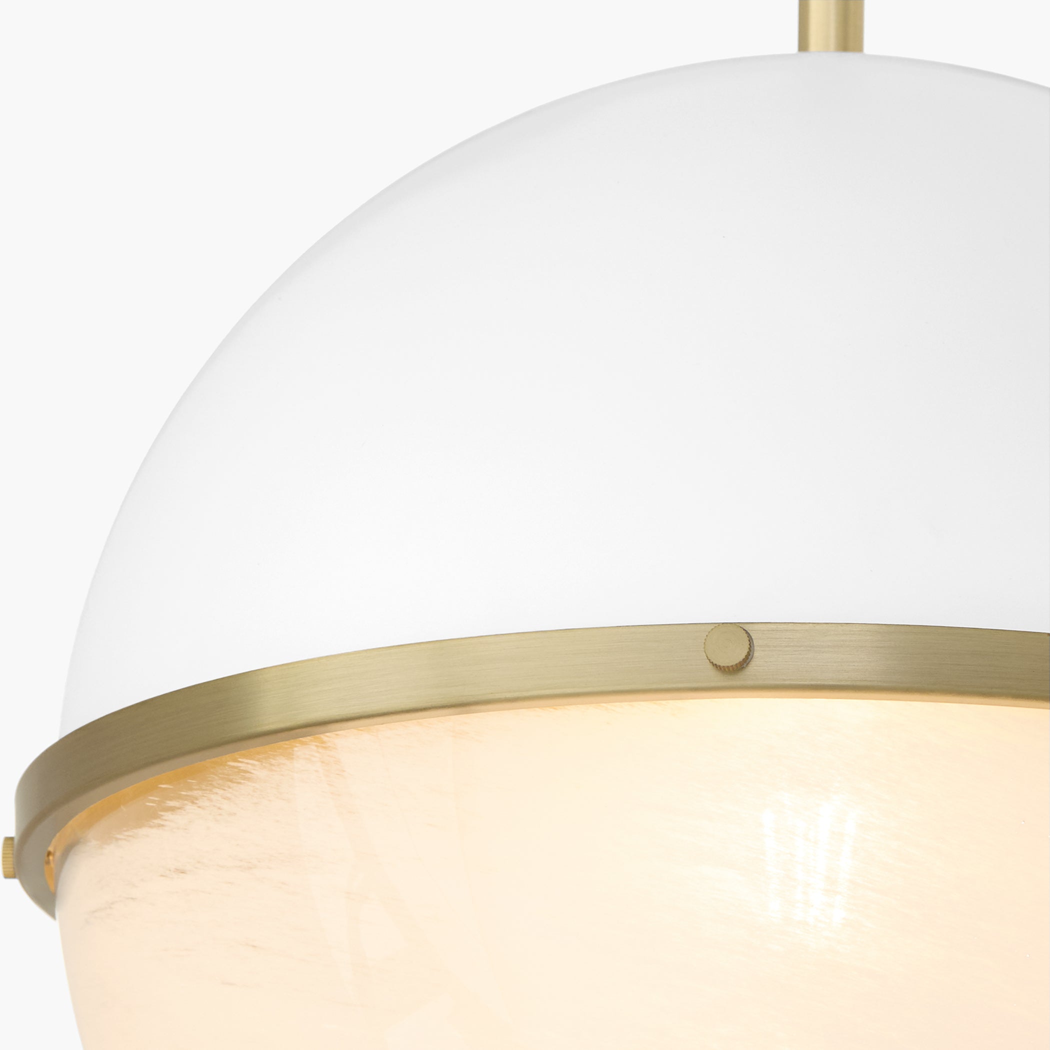 1 Light Pendant Studio White with Aged Brass Finish - Modern Ceiling Light Fixture for Living Room, Bedroom, or Dining Area