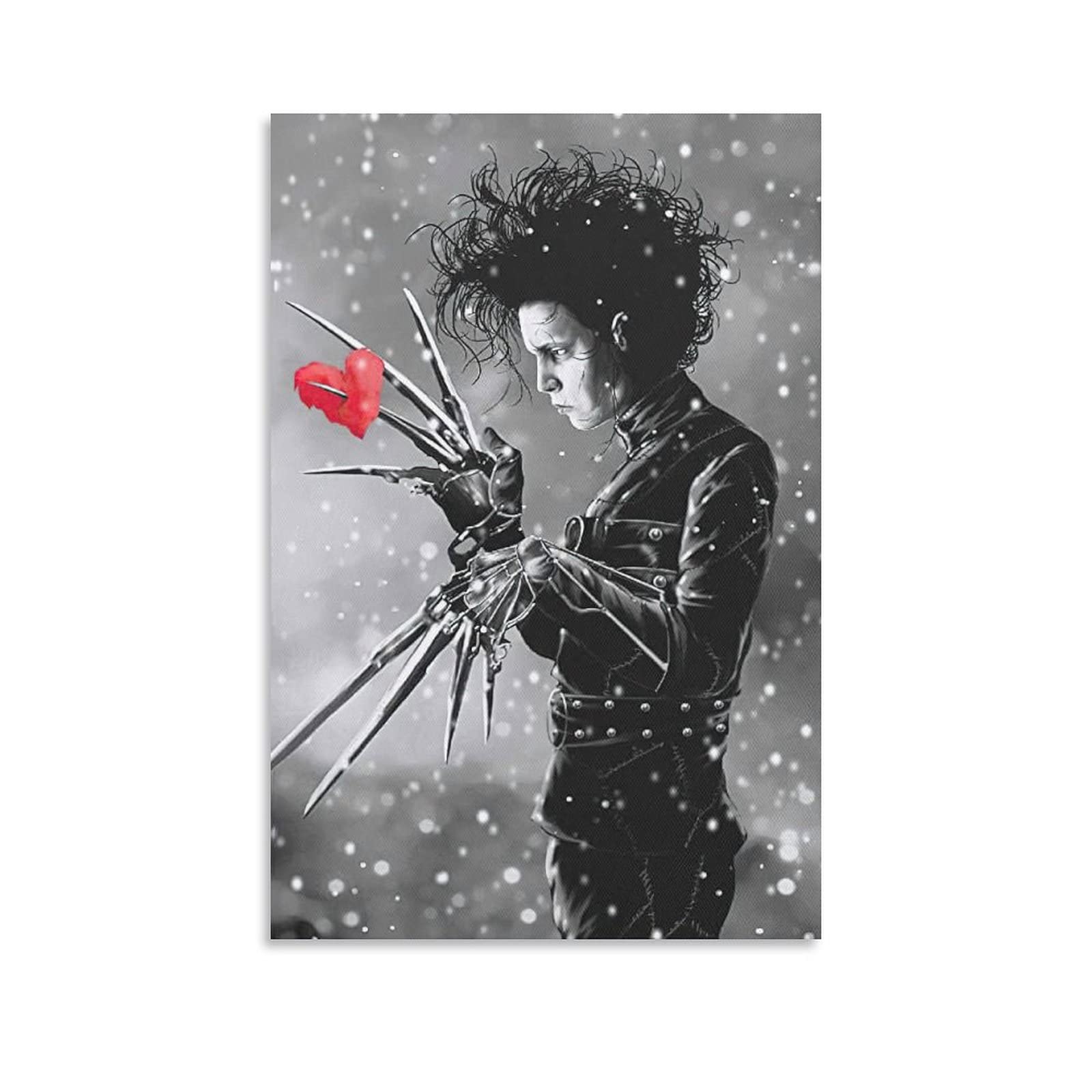 Edward Scissorhands Movie Poster - Classic Fantasy Wall Art Canvas Print (12x18 inches, 30x45 cm) for Living Room, Bedroom, Home Theater & Office Decor - Tim Burton Film Collectible Gift
