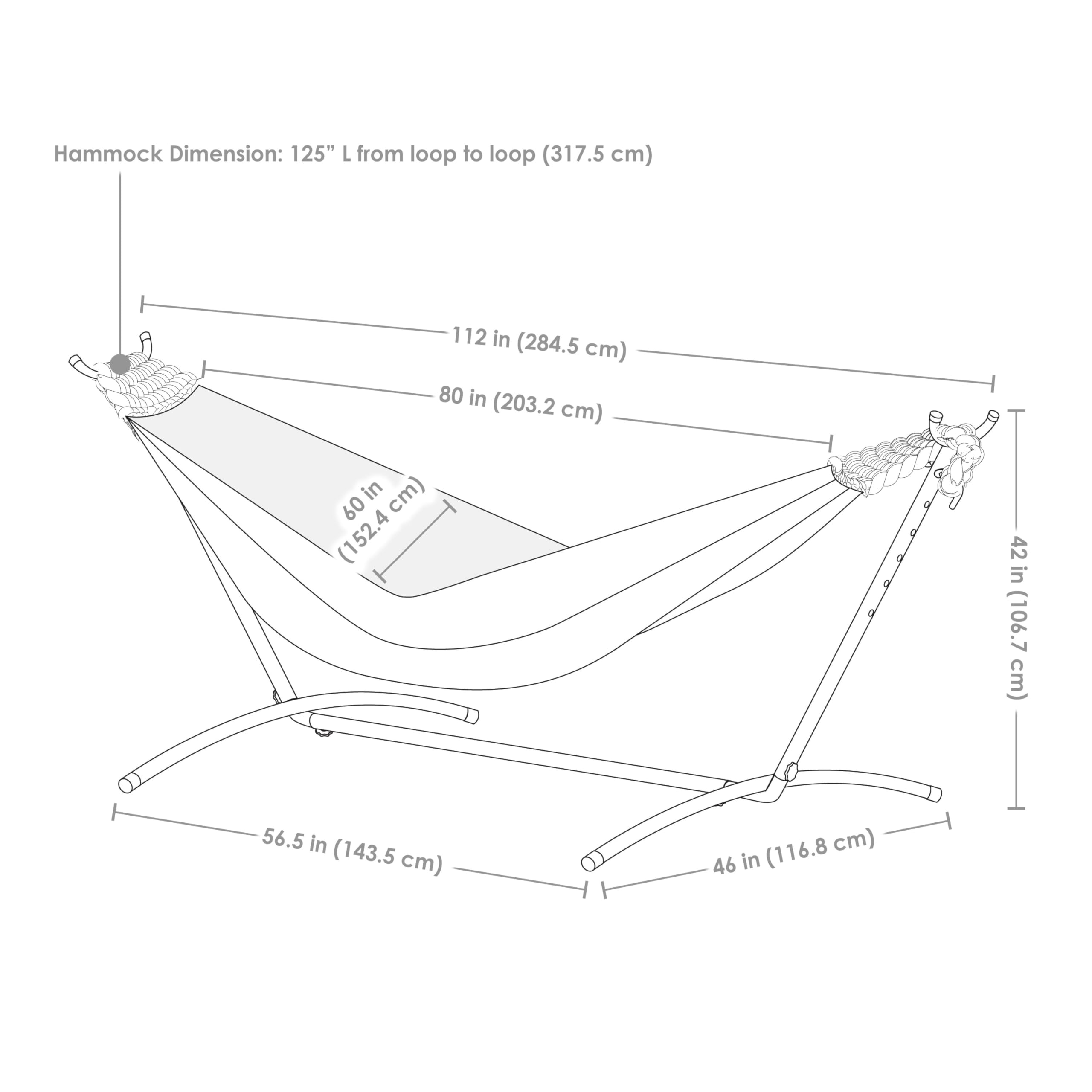 Premium Double Brazilian Hammock with Stand - 400lb Weight Capacity - Includes Carrying Case - Black Steel Frame - Sunset Design - Perfect for Backyard, Patio, Beach & Camping Relaxation