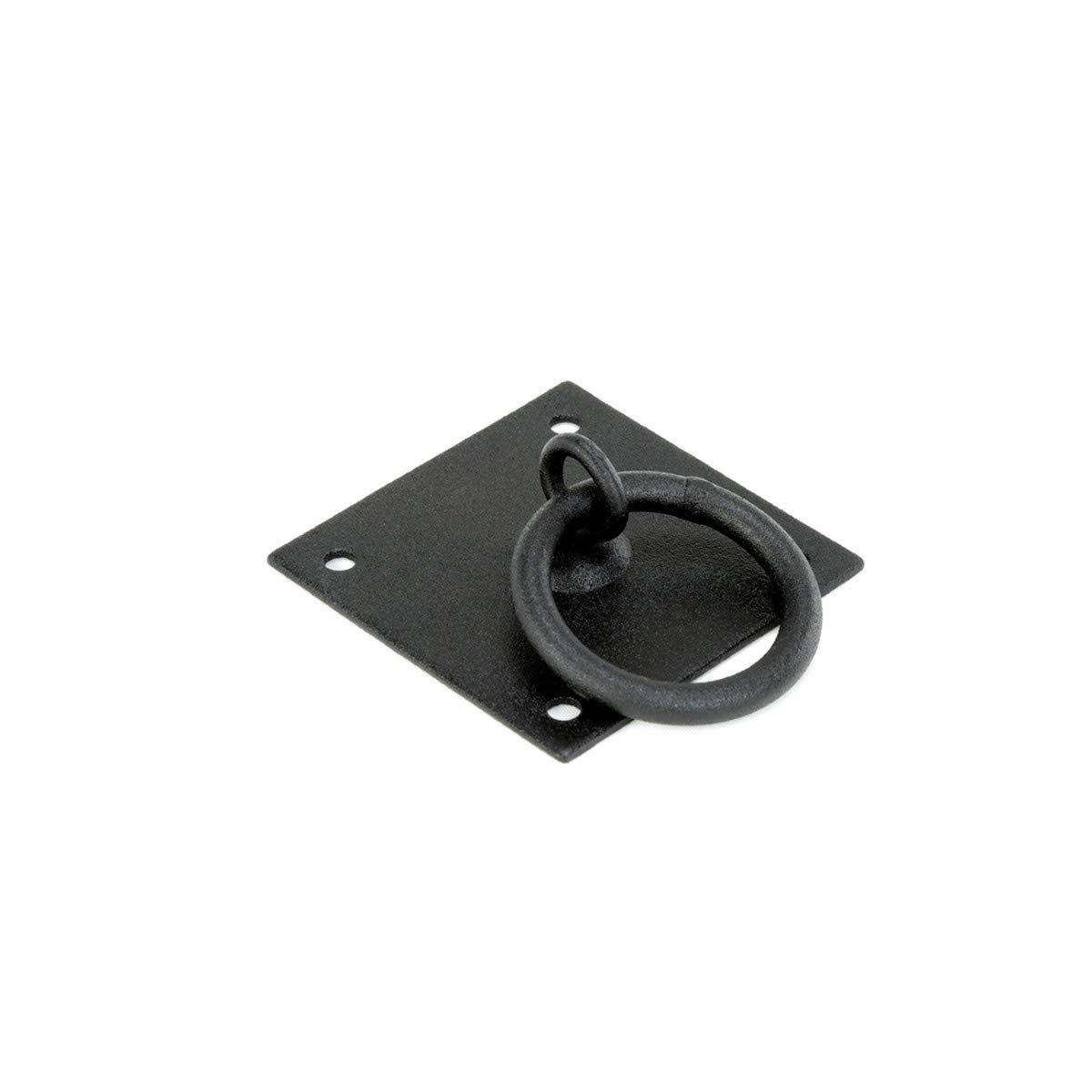 Black Wrought Iron Ring Cabinet Pulls 2.26 Inch - Vintage Drawer Handles with Mounting Hardware - Perfect for Kitchen Cabinets, Bathroom Vanities & Furniture Restoration