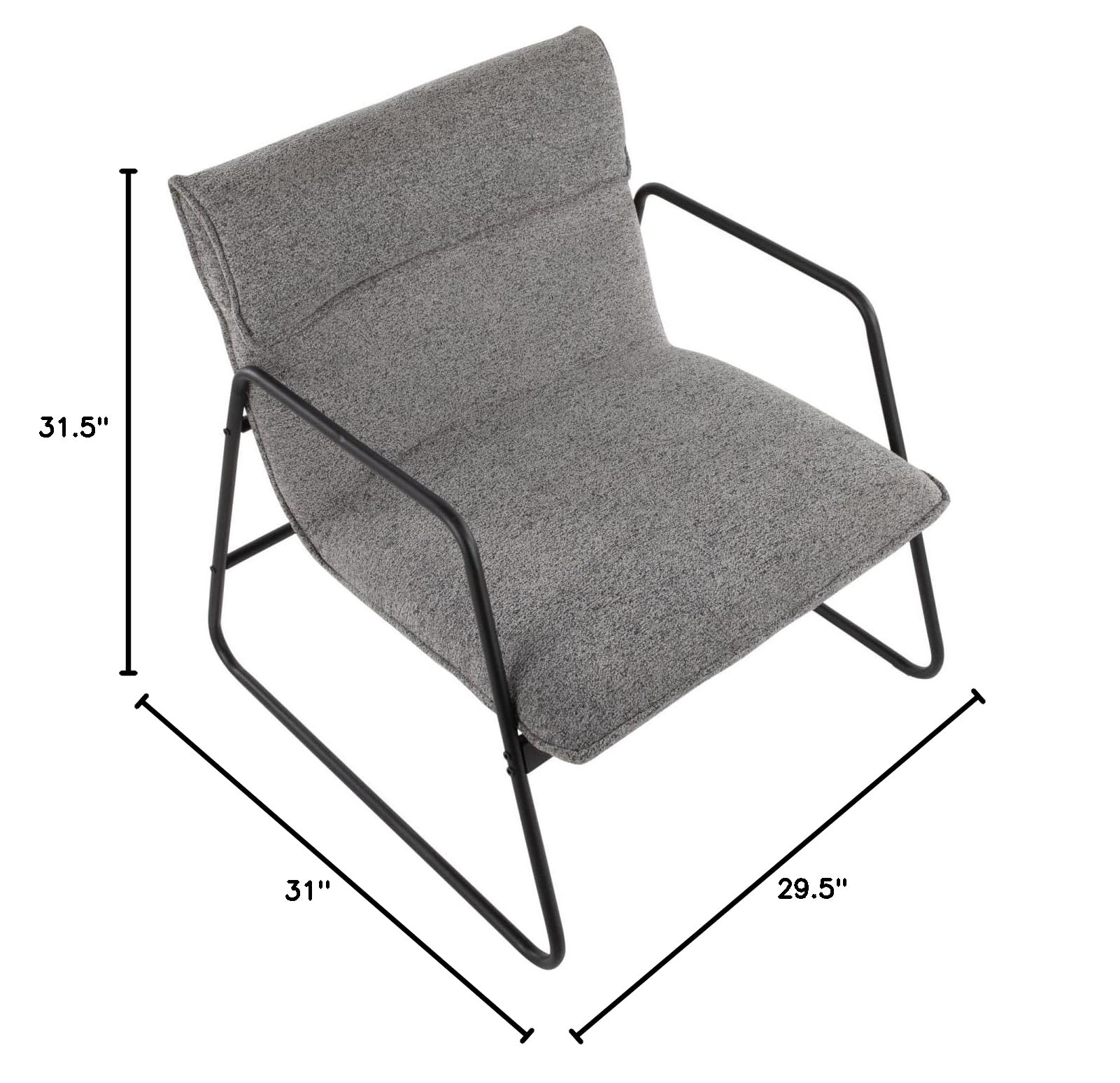 LumiSource Casper Arm Chair - Black Accent Chair for Living Room & Bedroom, Industrial Style Comfortable Lounge Chair for Reading, Relaxing & Home Office