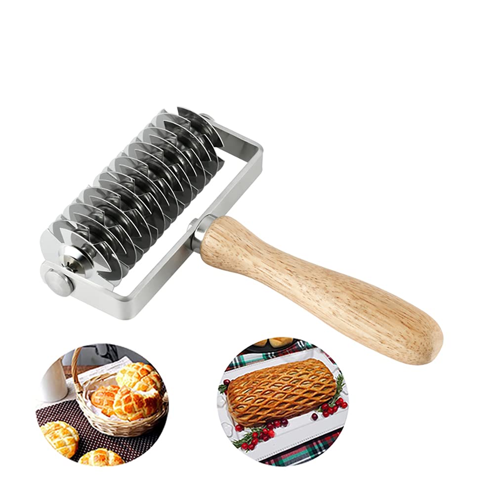 Premium Stainless Steel Pizza Dough Roller Cutter - Professional Kitchen Baking Tool for Perfect Lattice Crust | Ideal for Homemade Pizza, Pasta, Pastry & Baking Enthusiasts