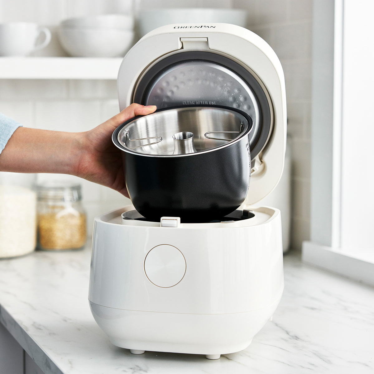 Bistro 8 Cup Low Carb Rice Cooker - Healthy Cloud Cream White Rice Maker for Keto & Diabetic Diet | Perfect for Home Kitchen & Meal Prep