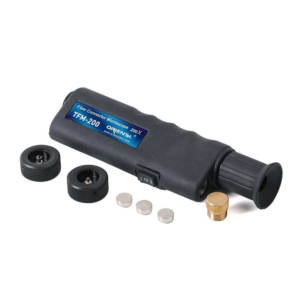 ORIENTEK TFM-200 Fiber Optic Microscope Probe - Professional Fiber Connector Inspection & Cleaning Tool for Network Maintenance & Telecom Installations