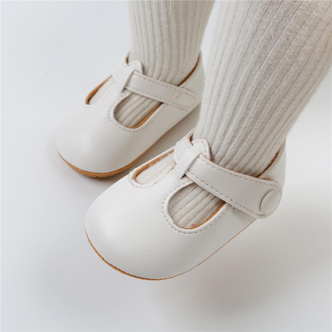 Baby Girl Soft Sole Mary Jane Shoes - Infant Toddler Walking Flat Shoes for Prewalkers & First Steps | Comfortable Crib Shoes for Weddings, Parties & Special Occasions