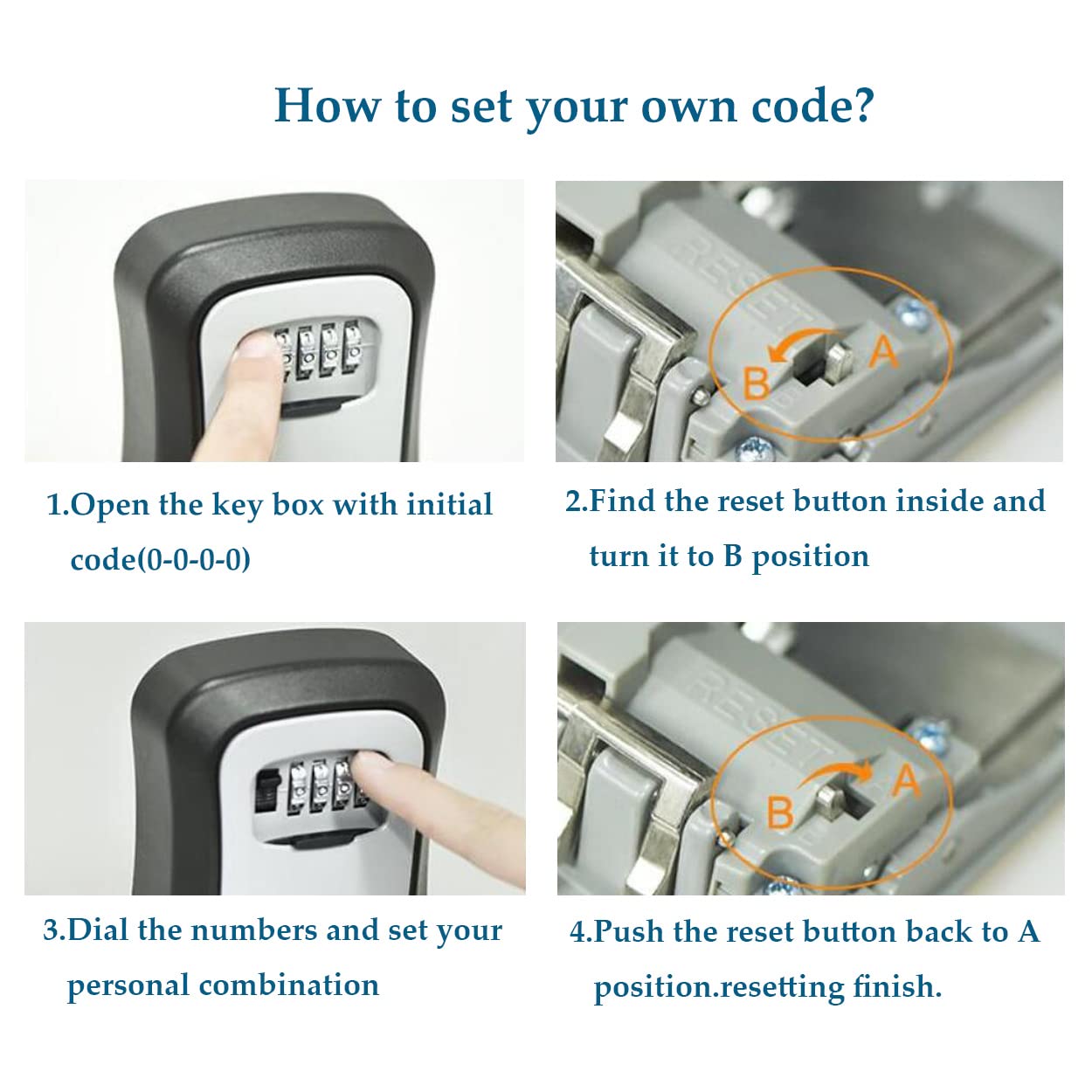 4 Digit Combination Lock Box for Keys - Wall Mount Key Storage Safe with Secure Code (Bigger Size) - Ideal for Home, Office, and Outdoor Key Organization