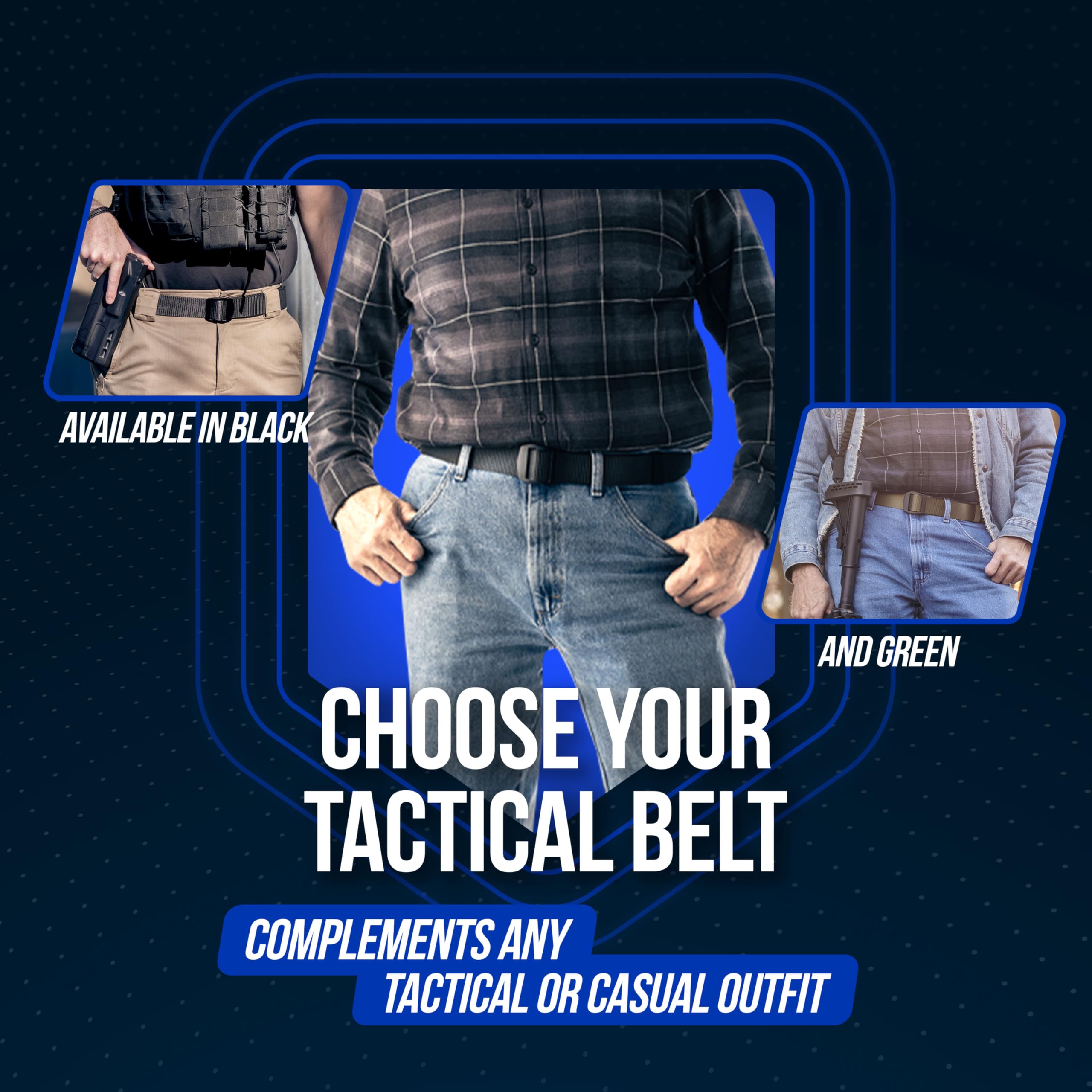 Shirt Stay Plus - Professional Heavy Duty Tactical Belt for Men | Military & Police Gear | Secure Uniform Shirt for Active Duty, Work & Outdoor Adventures