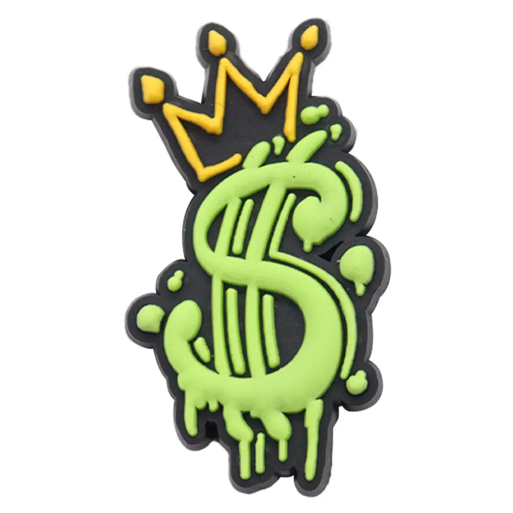 New 1pc Money Themed PVC Shoe Charms - Financial Freedom Decor for Slippers, Clogs & DIY Wristbands - Perfect for Crafting, Shoe Decoration & Festival Accessories