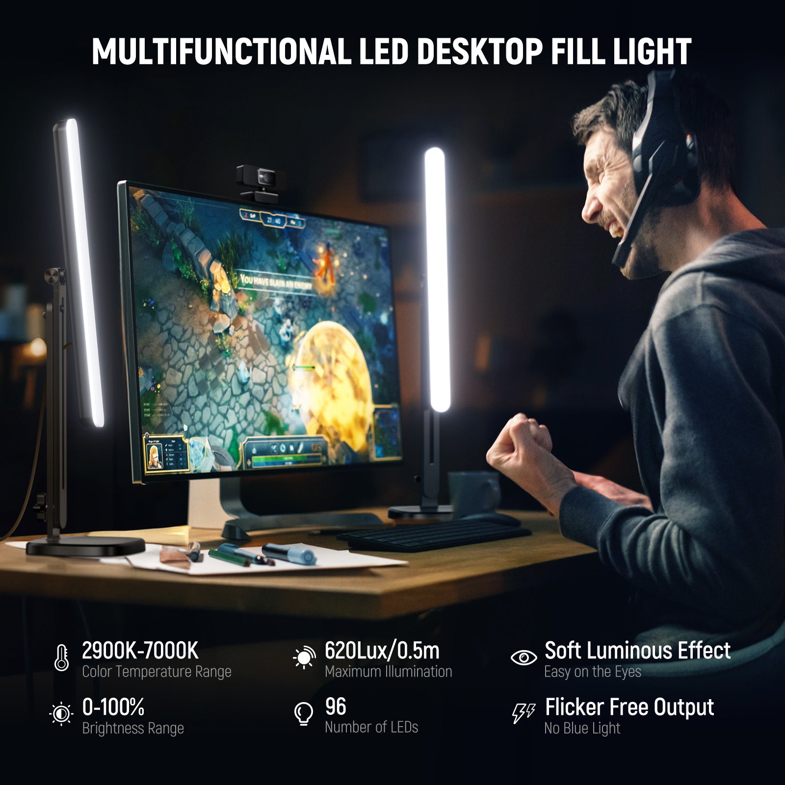 NEEWER TL40 LED Light Bar for Streaming, Photography & Video - Dimmable RGB Lighting with Remote Control - Perfect for YouTube, TikTok, Gaming Setup & Home Studio