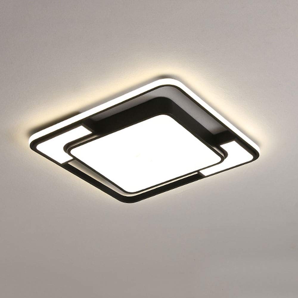 ZHAOLEI 24W LED Flush Mount Ceiling Light Fixture - Black Modern Dimmable Ceiling Lamp for Kitchen, Bedroom, Living Room - Energy Saving Indoor Lighting for Home & Office Spaces