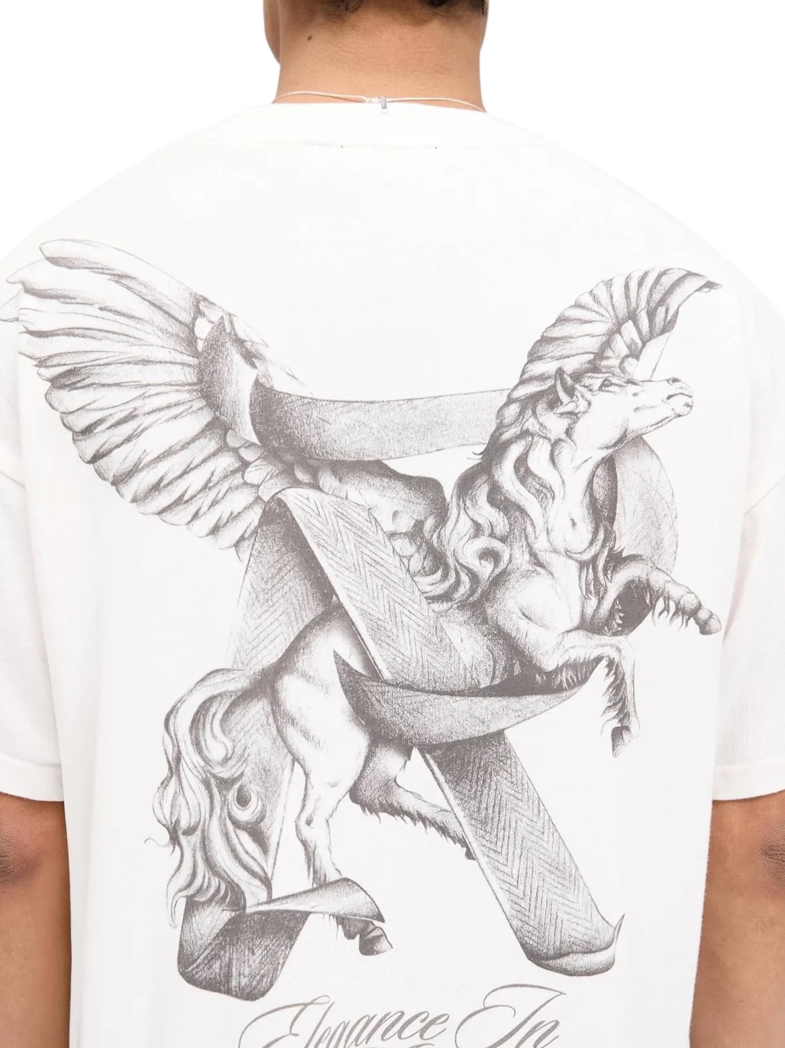 Represent MLM41066 Elegance in Motion Tee - Premium White Cotton T-Shirt for Men | Casual Wear, Street Style & Everyday Comfort