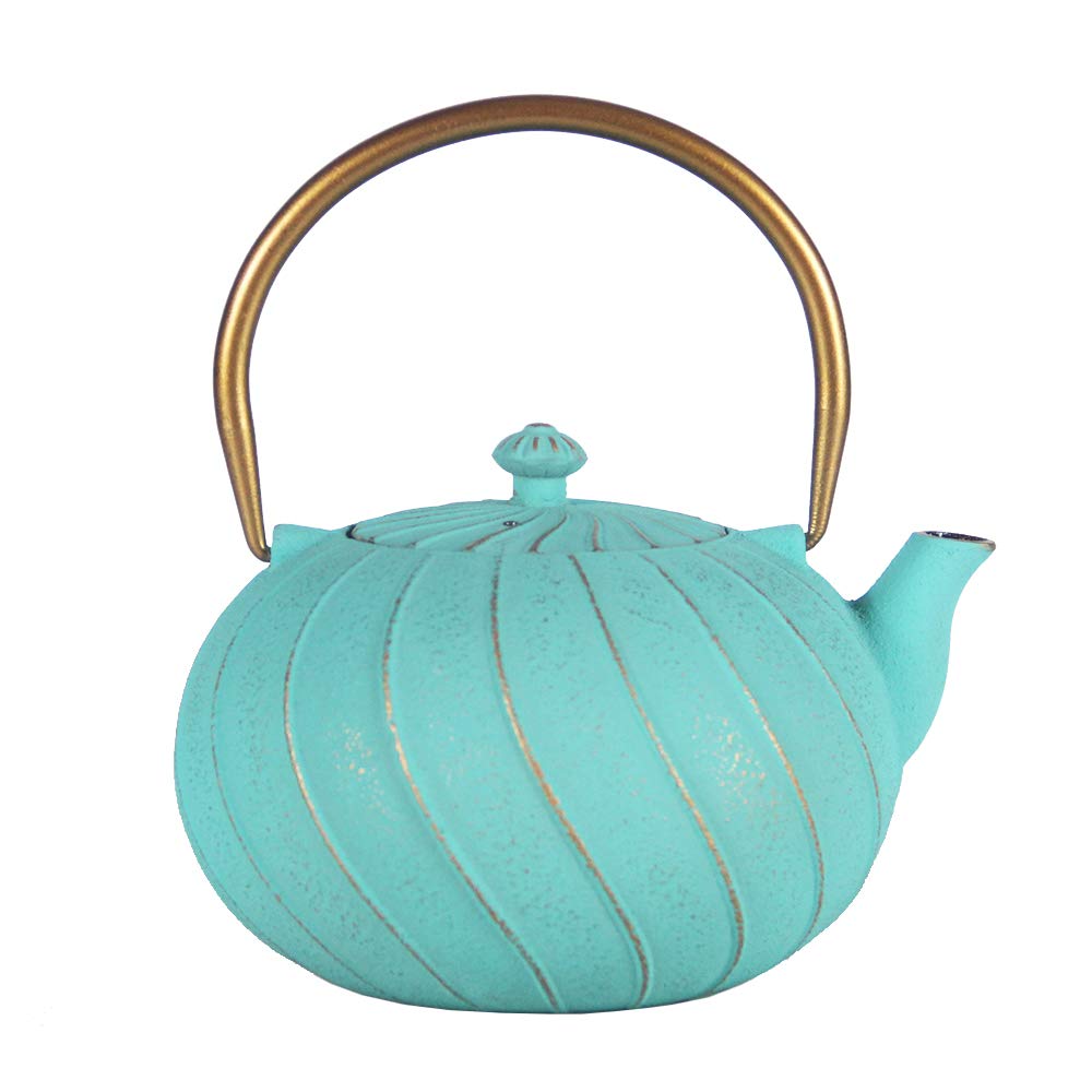 Enameled Cast Iron Tea Kettle - Japanese Tetsubin Teapot with Stainless Steel Infuser, 40.5oz Stovetop Safe Iron Teapot for Loose Leaf Tea | Perfect for Home Brewing, Tea Ceremonies & Gift Giving