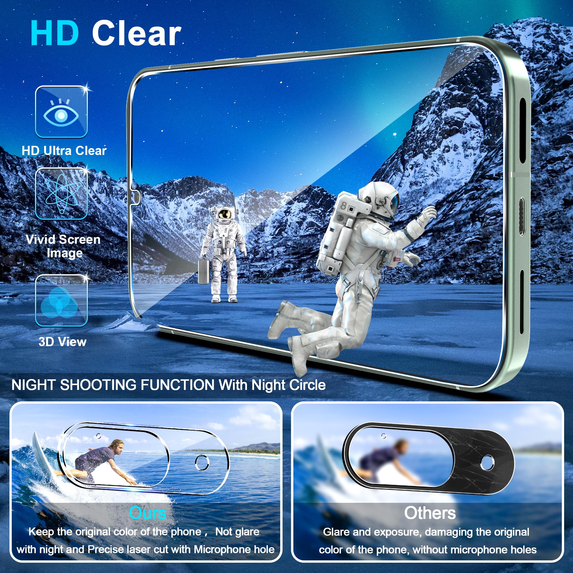 Google Pixel 9 Screen Protector 3-Pack - 9H Tempered Glass with Fingerprint Unlock for Daily Protection