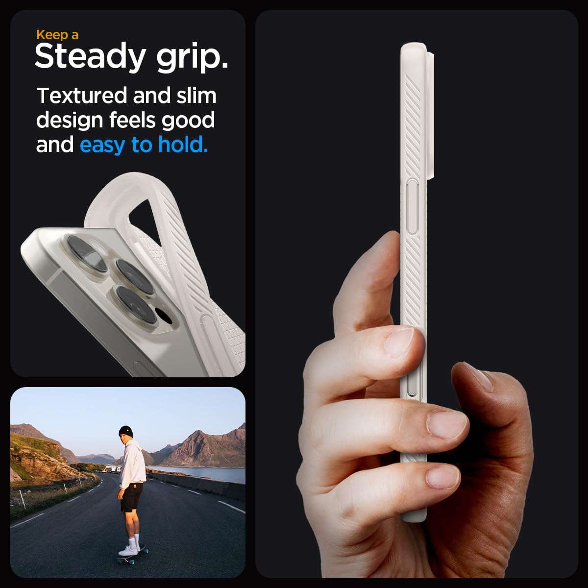 Spigen Liquid Air Armor Case for iPhone 16 Pro Max (2024) - Slim Protective Cover with Military-Grade Protection | Perfect for Everyday Use, Travel & Outdoor Activities | Compatible with Apple iPhone 16 Pro Max in Natural Titanium
