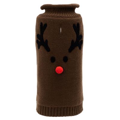 Brown Reindeer Face Sweater - Cozy Christmas Pullover for Women & Men - Perfect for Holiday Parties & Winter Gatherings