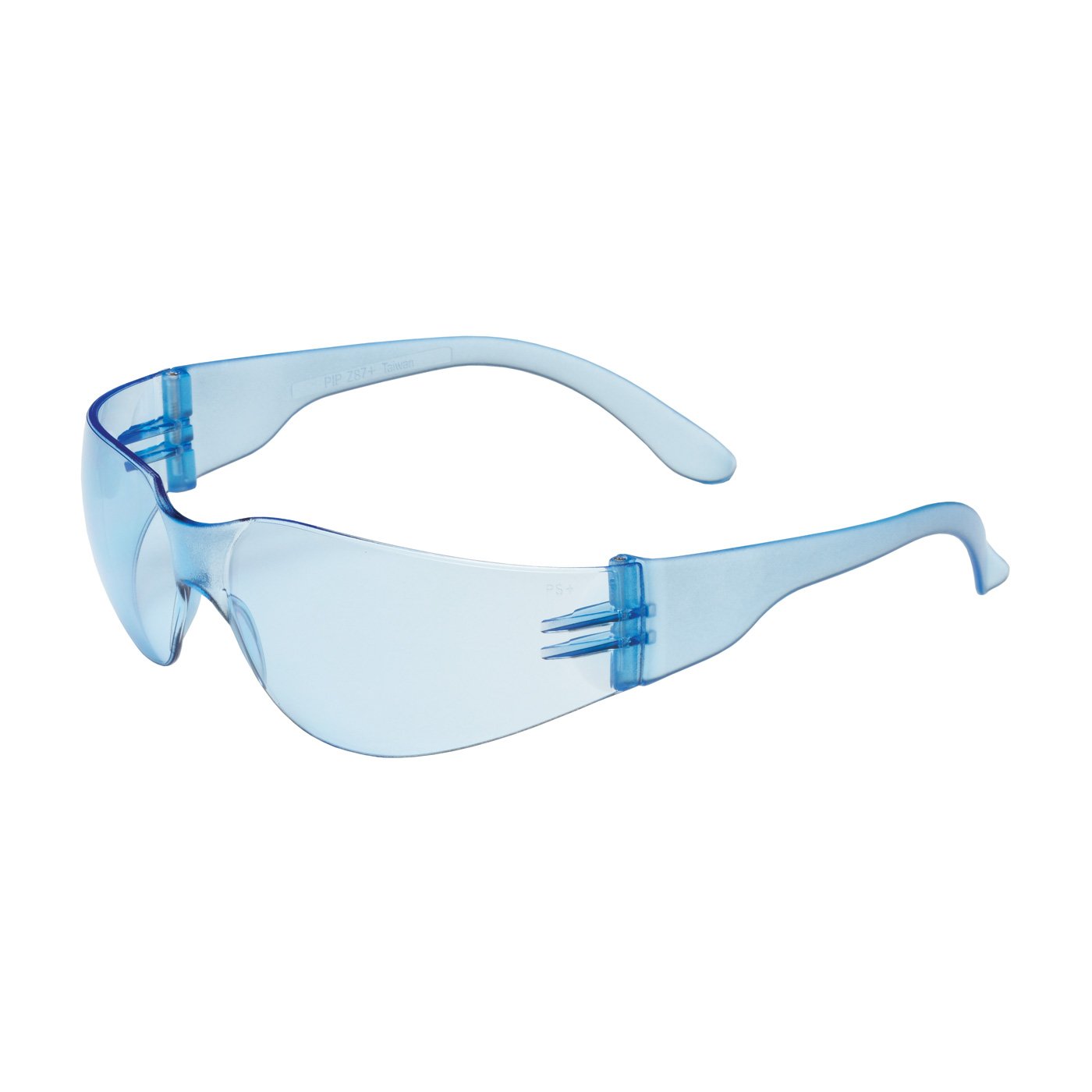 250-01-5503 Rimless Safety Glasses - Light Blue Frame & Lens with Anti-Scratch Coating - ANSI Certified Eye Protection for Construction, Lab Work, and DIY Projects