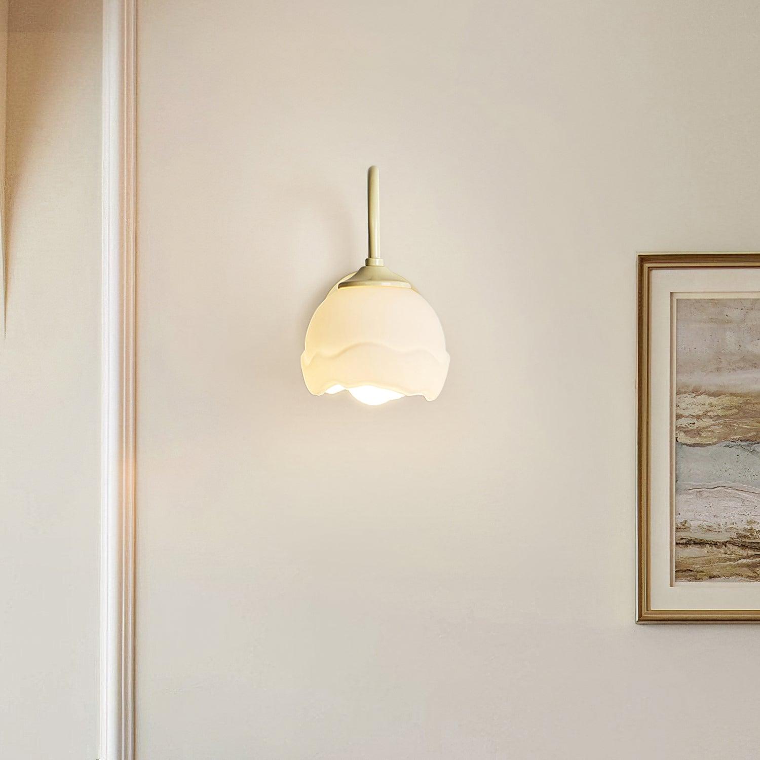 Elegant Milk White Floral Wall Lamp - Modern Decorative Lighting for Bedroom, Living Room & Nursery - Perfect for Home Decor and Ambiance