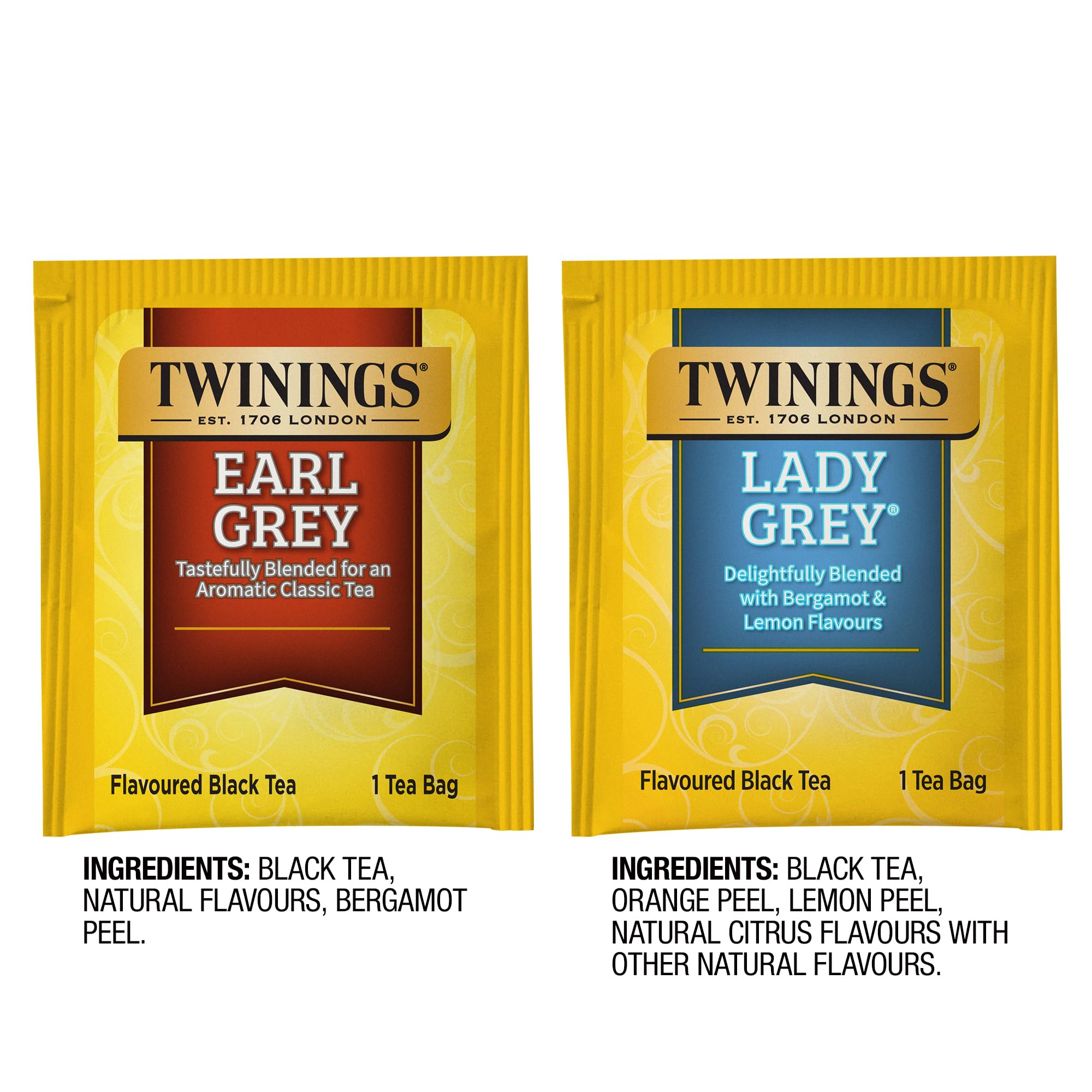Twinings Lady Grey Black Tea Bags (20 Count, Pack of 6) & Earl Grey Tea Bags (100 Count) - Premium English Tea Blends for Afternoon Tea, Office Break or Relaxing at Home