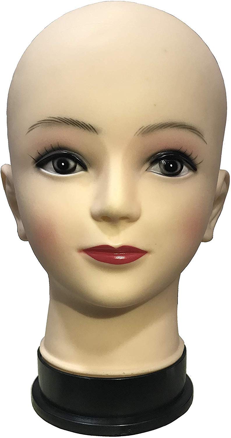 ENGARC Female Mannequin Head for Display - Realistic Skin Tone Dummy Head for Wig Styling, Makeup Practice & Salon Training - Perfect for Hairstylists, Cosmetology Students & Beauty Professionals