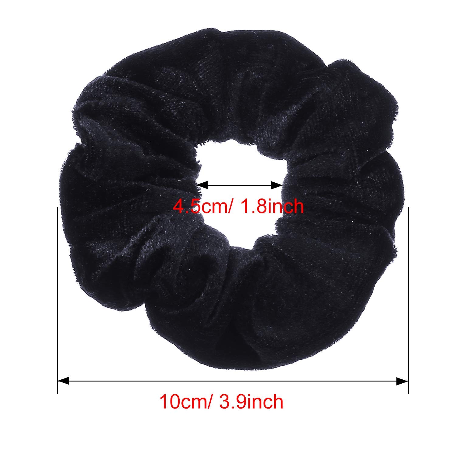 Fameza 24-Pack Black Velvet Scrunchies - Soft Hair Ties & Ponytail Holders for Women & Girls - Perfect for School, Work, Gym & Everyday Hair Accessories