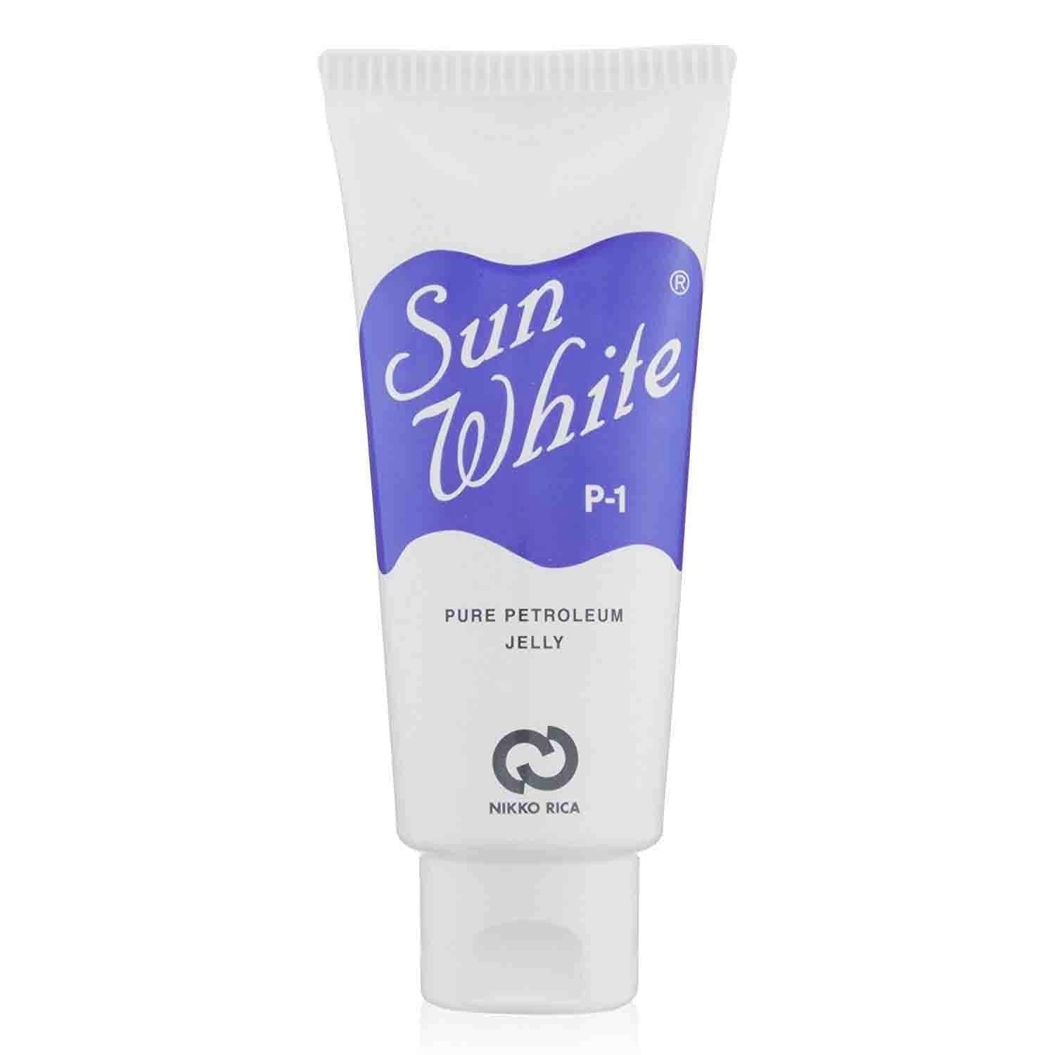 Nikko Rica Sun White P1 Pure Petroleum Jelly Tube 50g - Moisturizing Skin Care for Dry Lips, Hands & Face | Perfect for Daily Hydration & First Aid