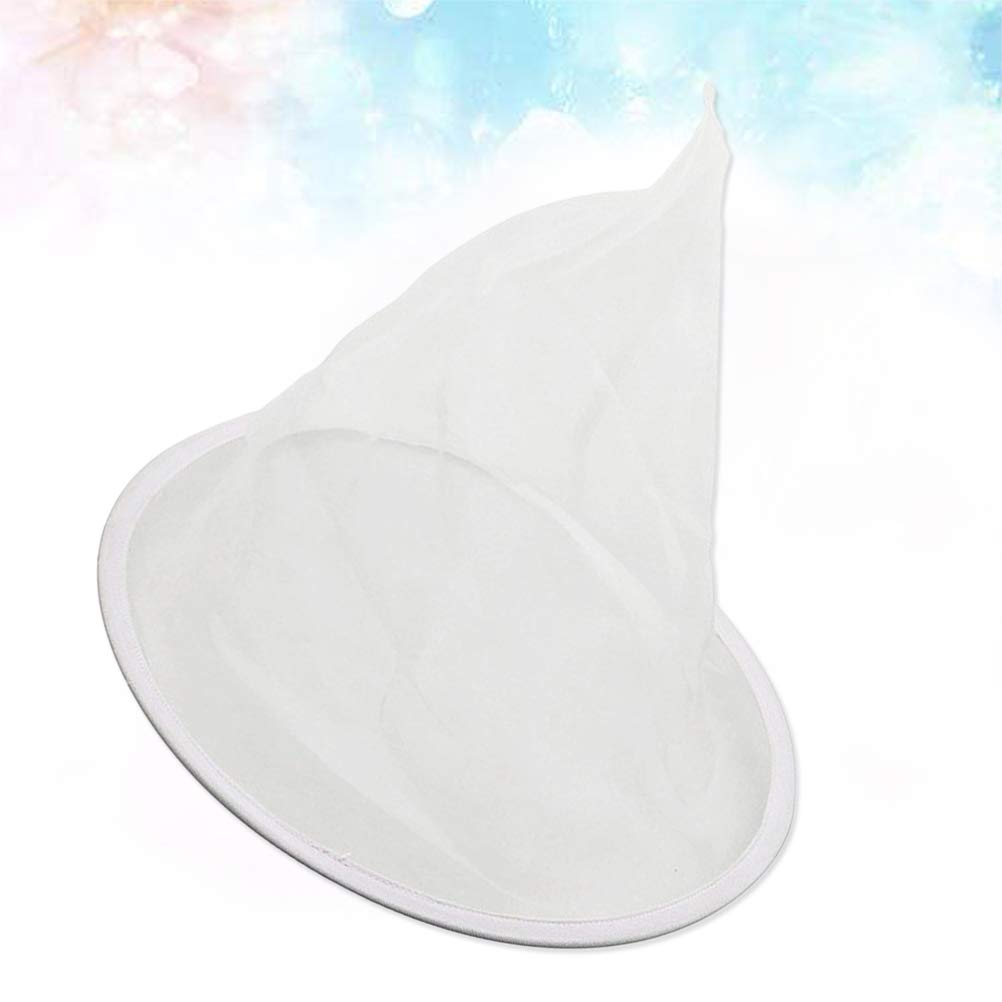 Premium Nut Milk Bag - Fine Mesh Nylon Strainer for Almond Milk, Cheese, Tea & Honey - Reusable & Durable Kitchen Filter Bag - Perfect for Vegan, Raw Food & DIY Recipes (White, Conical)