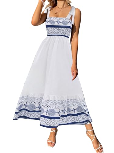 Geometric Blue and White
