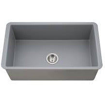 Hamat CHE 3219SU MG Undermount Fireclay Single Bowl Kitchen Sink in Matte Grey - Durable Farmhouse Sink for Modern & Rustic Kitchens, Perfect for Cooking & Cleaning