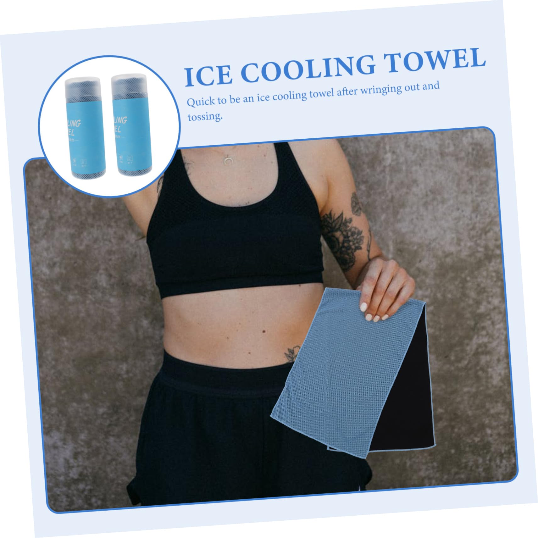 CORHAD 2-Pack Cooling Towels for Gym, Sports & Outdoor Activities - Ice Cold Neck Towel for Running, Swimming, Yoga & Workouts - Quick Dry Fiber Towel for Hot Weather & Exercise