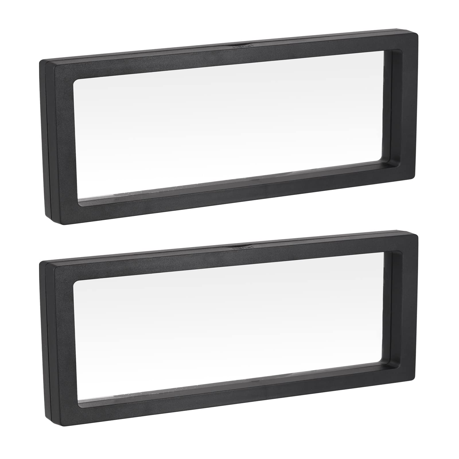 3D Floating Jewelry Display Stand - 11.81 x 3.54 x 0.79 Inch Black Frame Holder for Rings, Necklaces, Bracelets & Earrings (Pack of 2) - Perfect for Boutique Showcase, Wedding Ring Presentation & Retail Store Displays