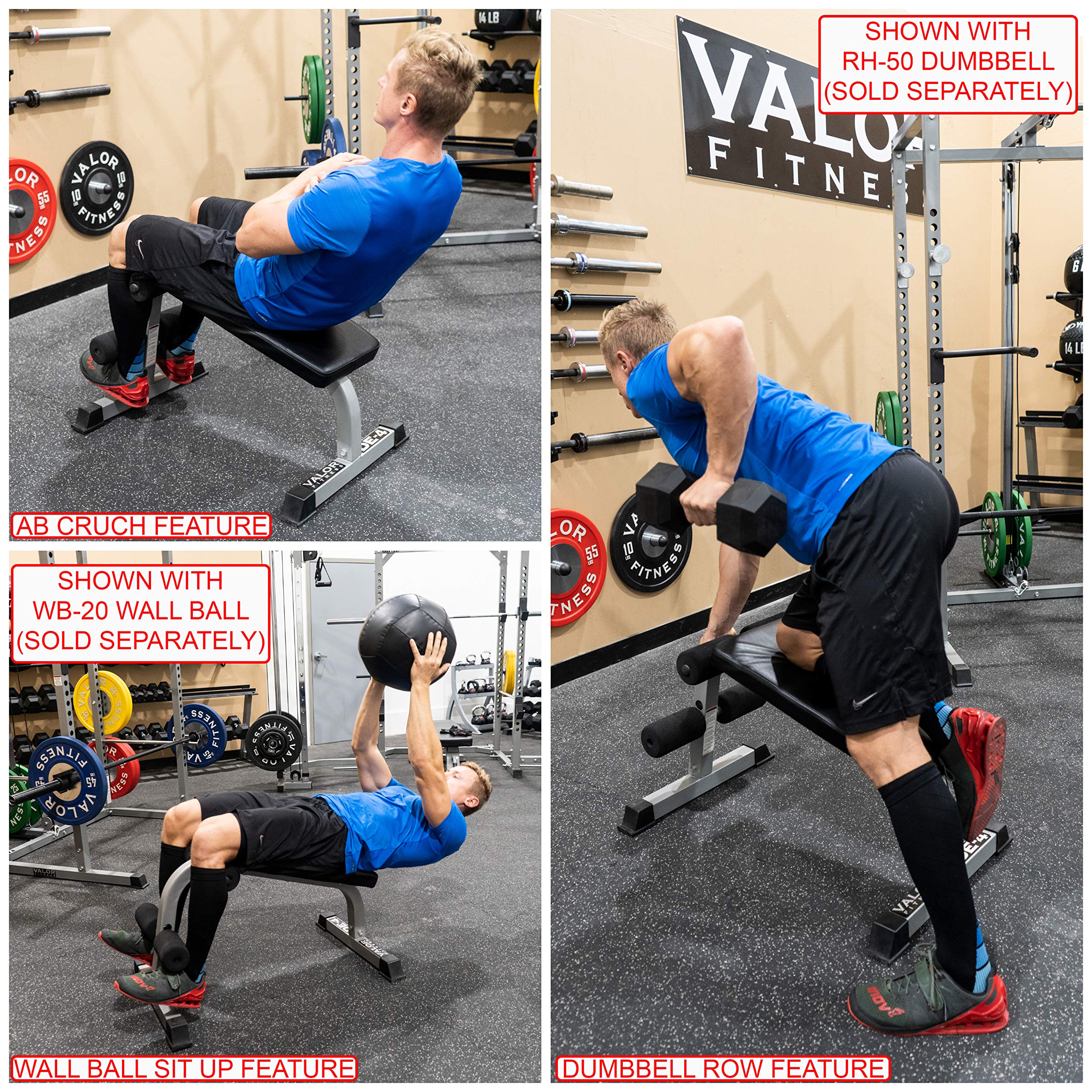 Valor Fitness Adjustable Decline Sit Up Bench & Ab Slant Board - Abdominal Crunch Machine for Core Strength Training, Home Gym Equipment - Perfect for Home Workouts, Ab Exercises & Full-Body Fitness