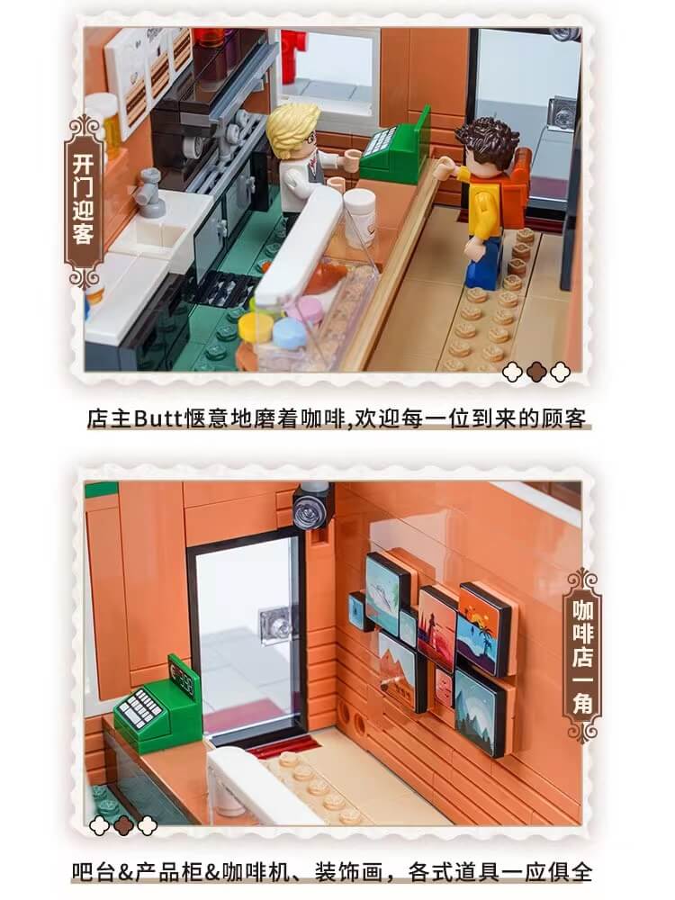Kalos 61005 Modular Building Set - Bookstore & Café with Detailed Interior | Perfect for LEGO® Fans, Collectors & Creative Play | Home Decoration & Gift Idea