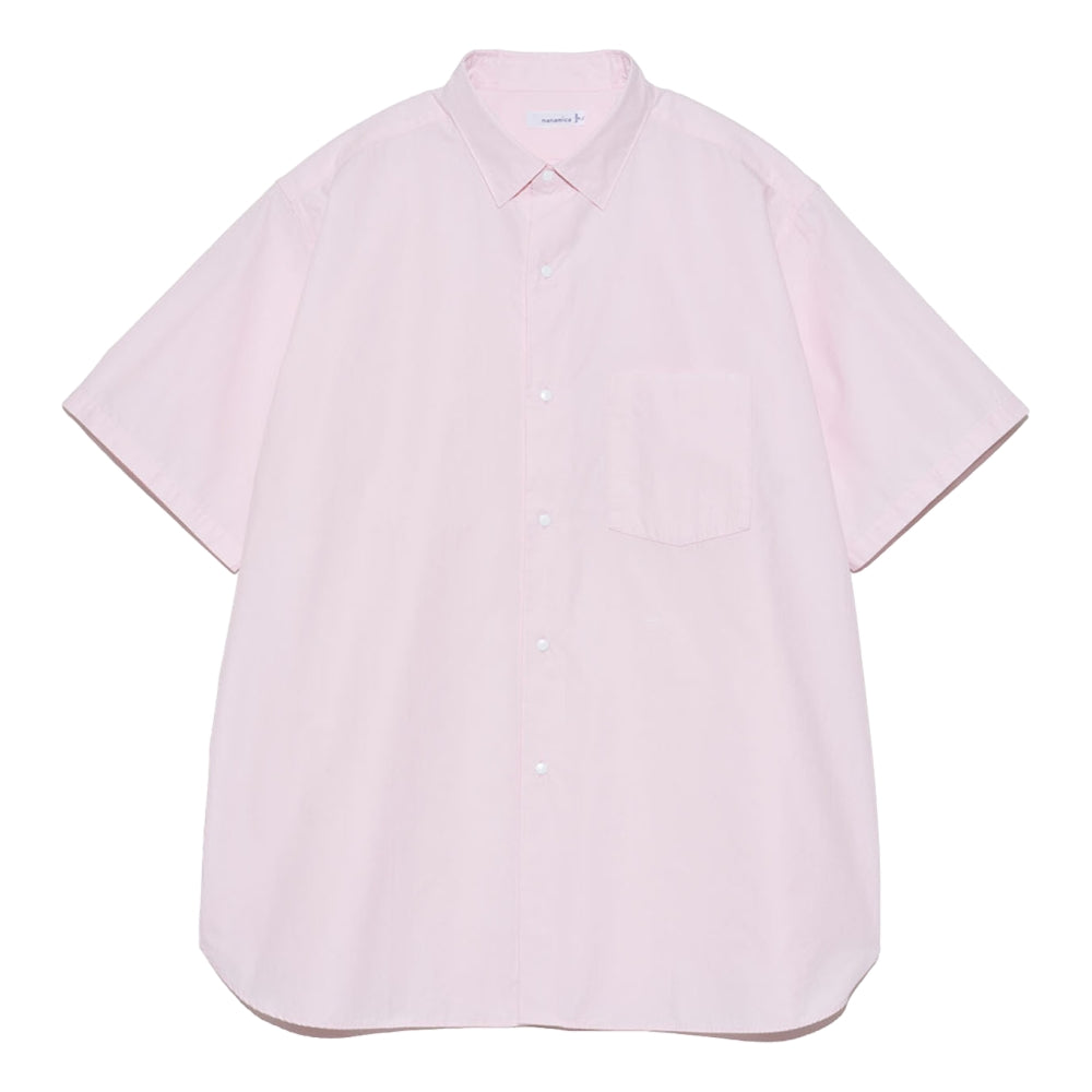 Nanamica Regular Collar Wind Short Sleeve Shirt for Men - Lightweight & Breathable Pink Casual Shirt for Summer Outdoor Activities