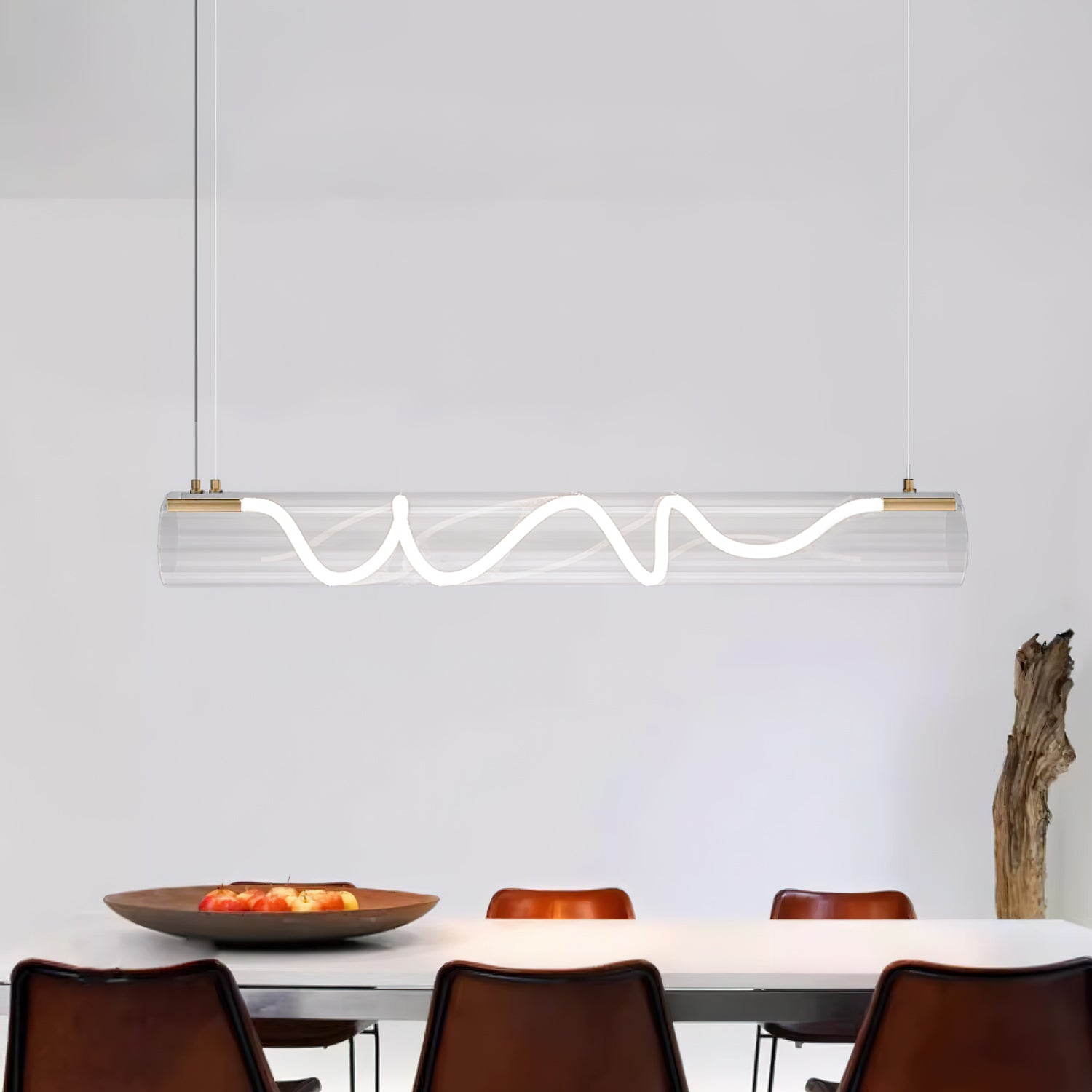 Alexandra Linear Pendant Light - Modern Minimalist Hanging Fixture for Kitchen Island, Dining Room & Bedroom Lighting | Dimmable LED Chandelier for Home Decor