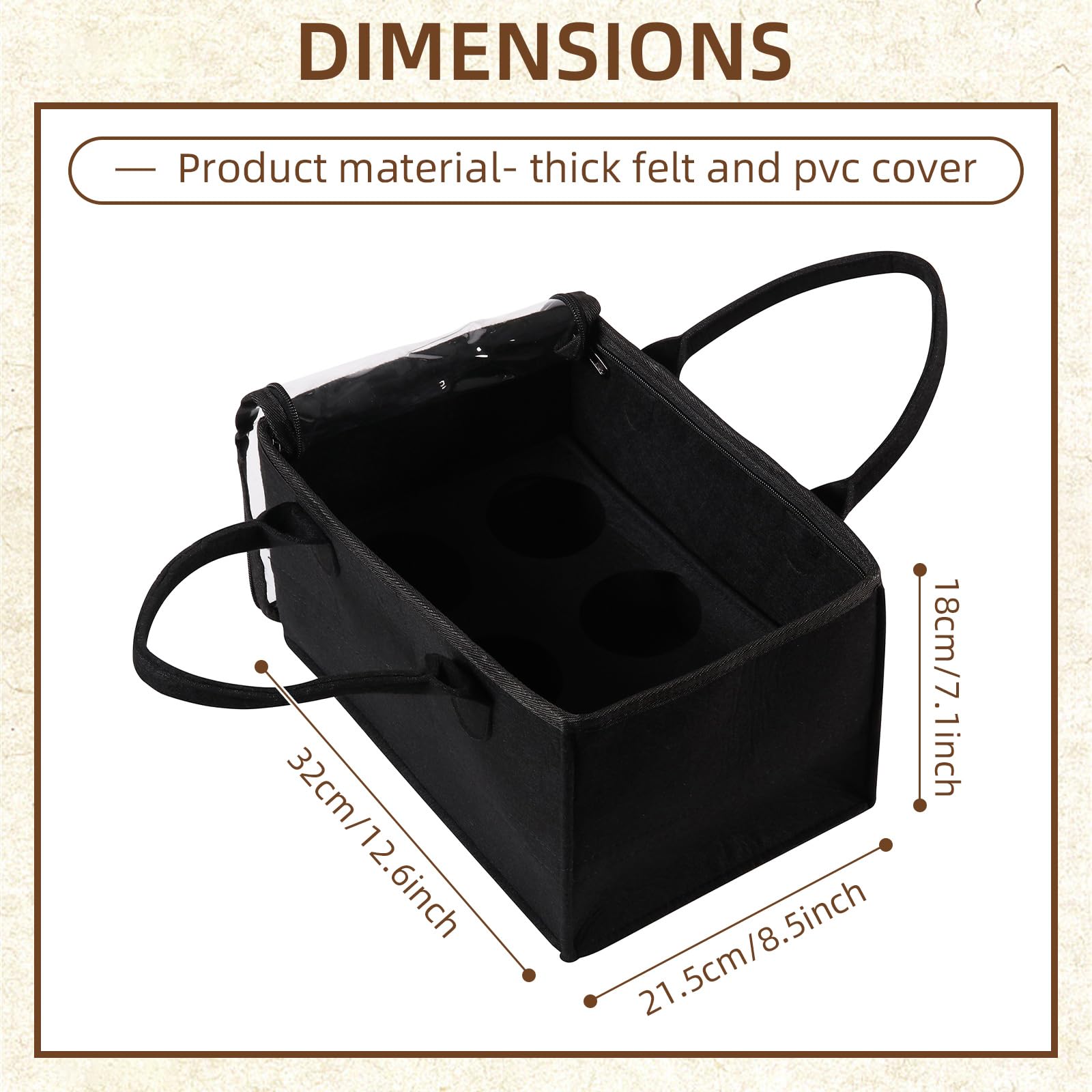 Portable 6-Cup Drink Carrier with Handle - Sturdy Black Beverage Holder for Coffee, Soda & Smoothies - Perfect for Parties, Picnics & Office Use