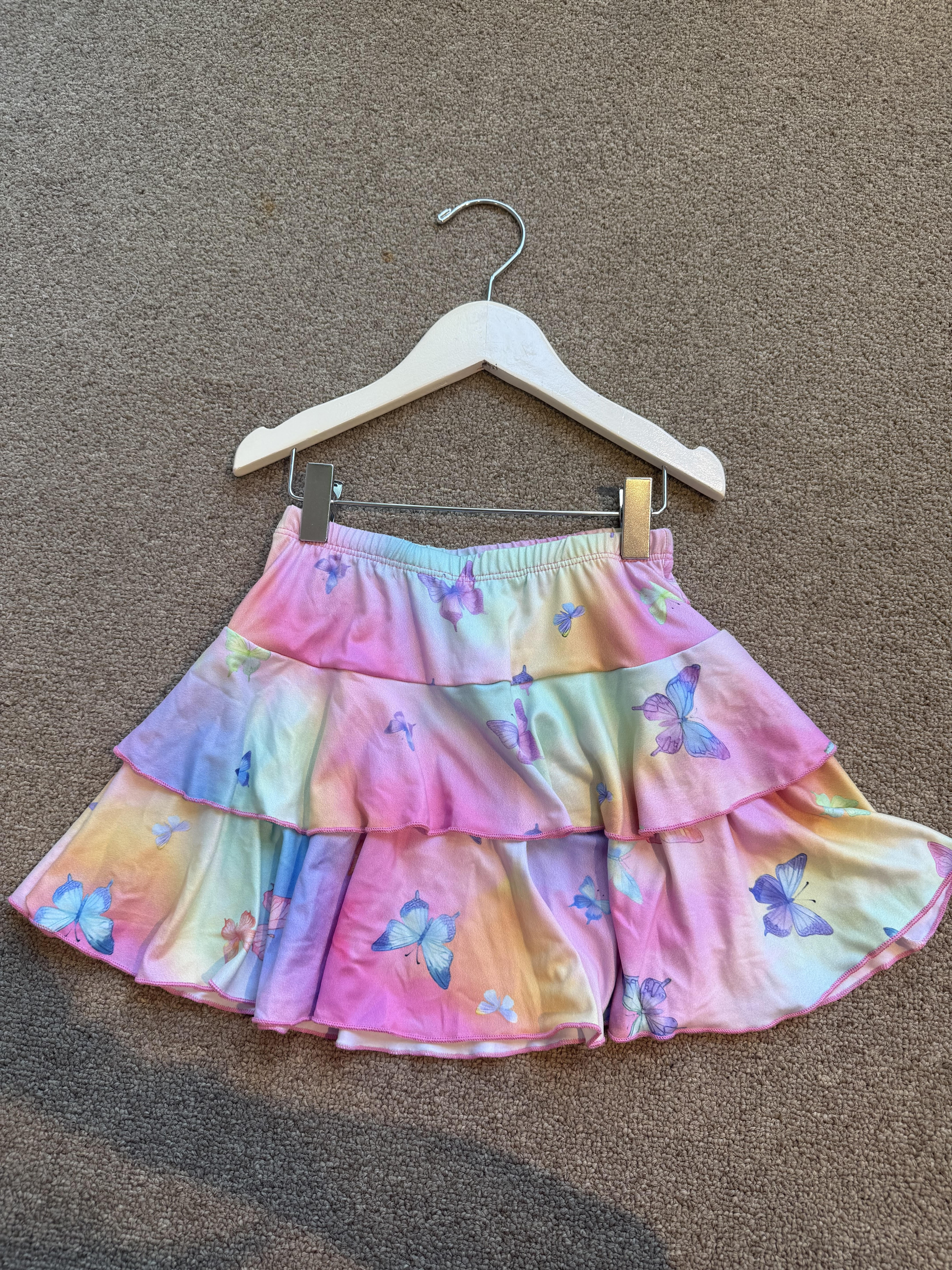 Social Butterfly Ruffle Skirt with Butterfly Print - Flowy A-Line Skirt for Women | Perfect for Summer Outfits, Beach Vacations & Boho Fashion
