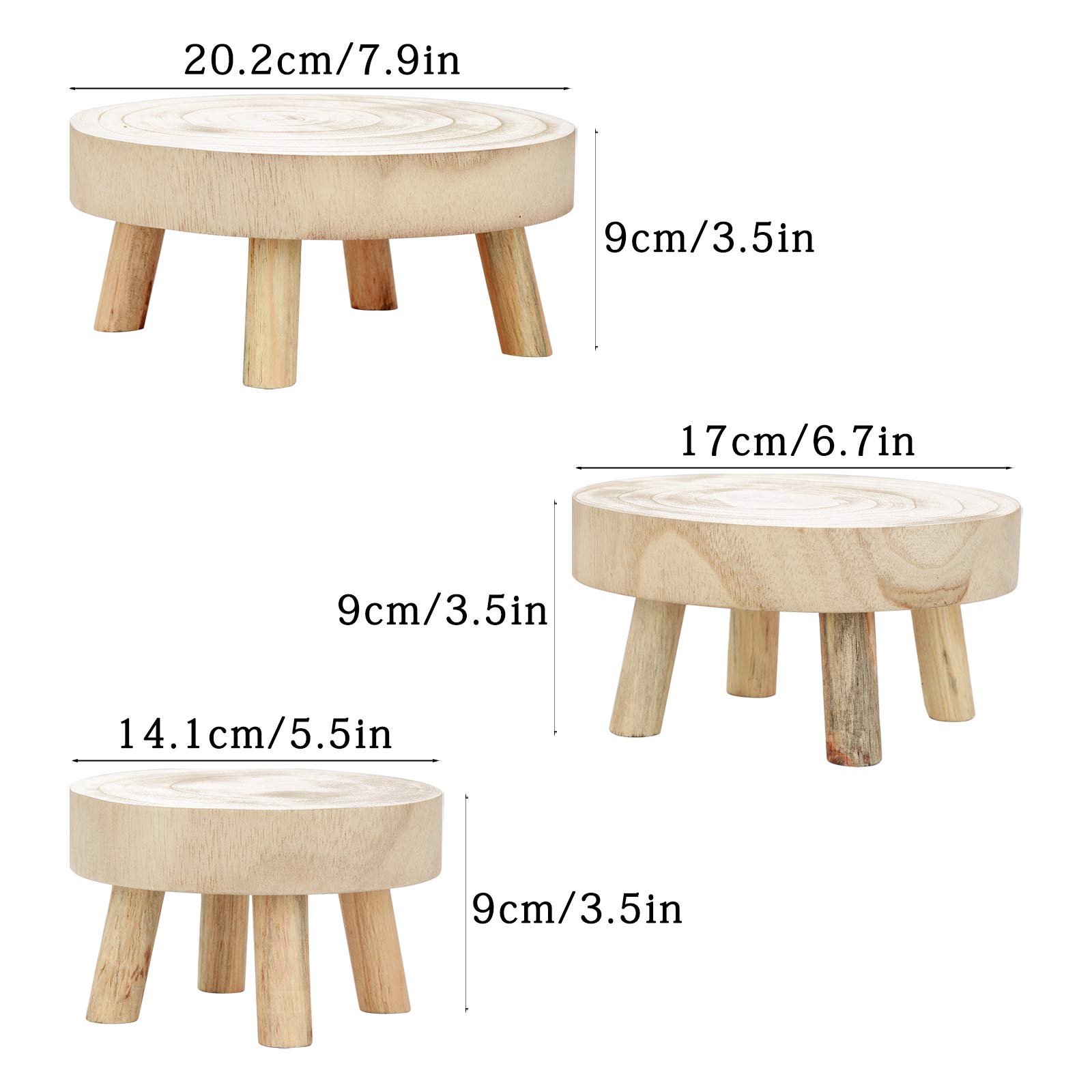 Wooden Plant Stand with Tray - 3 Tier Flower Pot Holder Shelf for Indoor & Outdoor Use - Perfect for Home, Patio, Garden, Balcony Decor - Ideal for Displaying Plants, Herbs, and Succulents