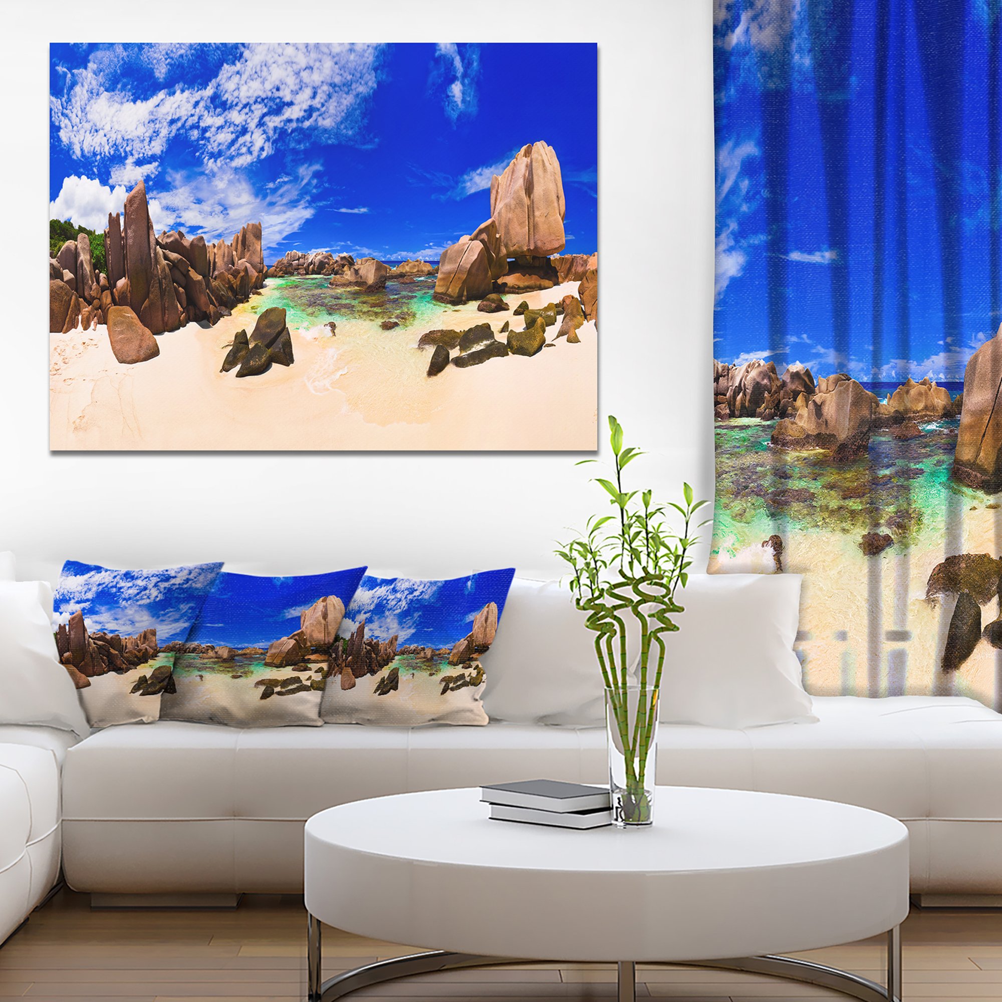 Stunning Seychelles Tropical Beach Landscape Canvas Print - Perfect for Home Decor, Office Wall Art & Coastal Themed Interiors