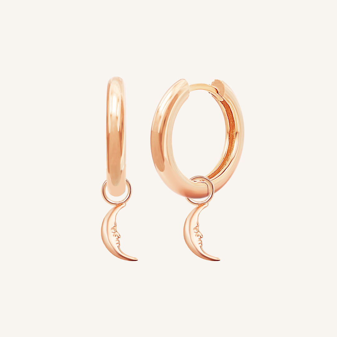 Patience Moon Plain Hoops - Minimalist Sterling Silver Earrings for Women | Perfect for Everyday Wear, Office & Casual Outfits