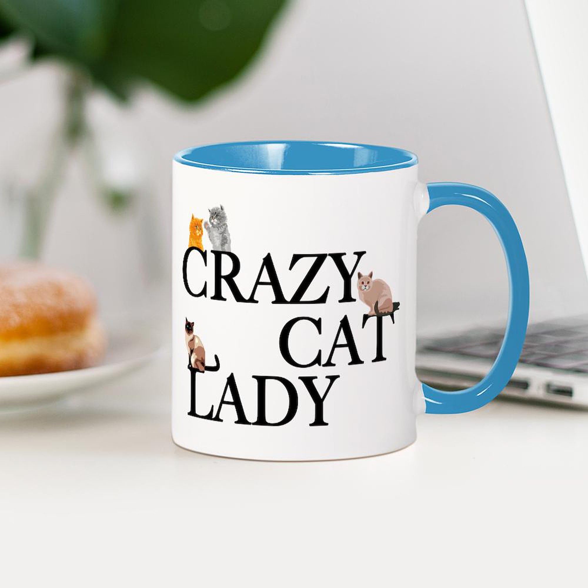 Crazy Cat Lady 11 oz (325 ml) Ceramic Coffee Mug - Funny Cat Lover Gift for Women, Best Friend, Mom | Perfect for Tea, Hot Chocolate & Office Use