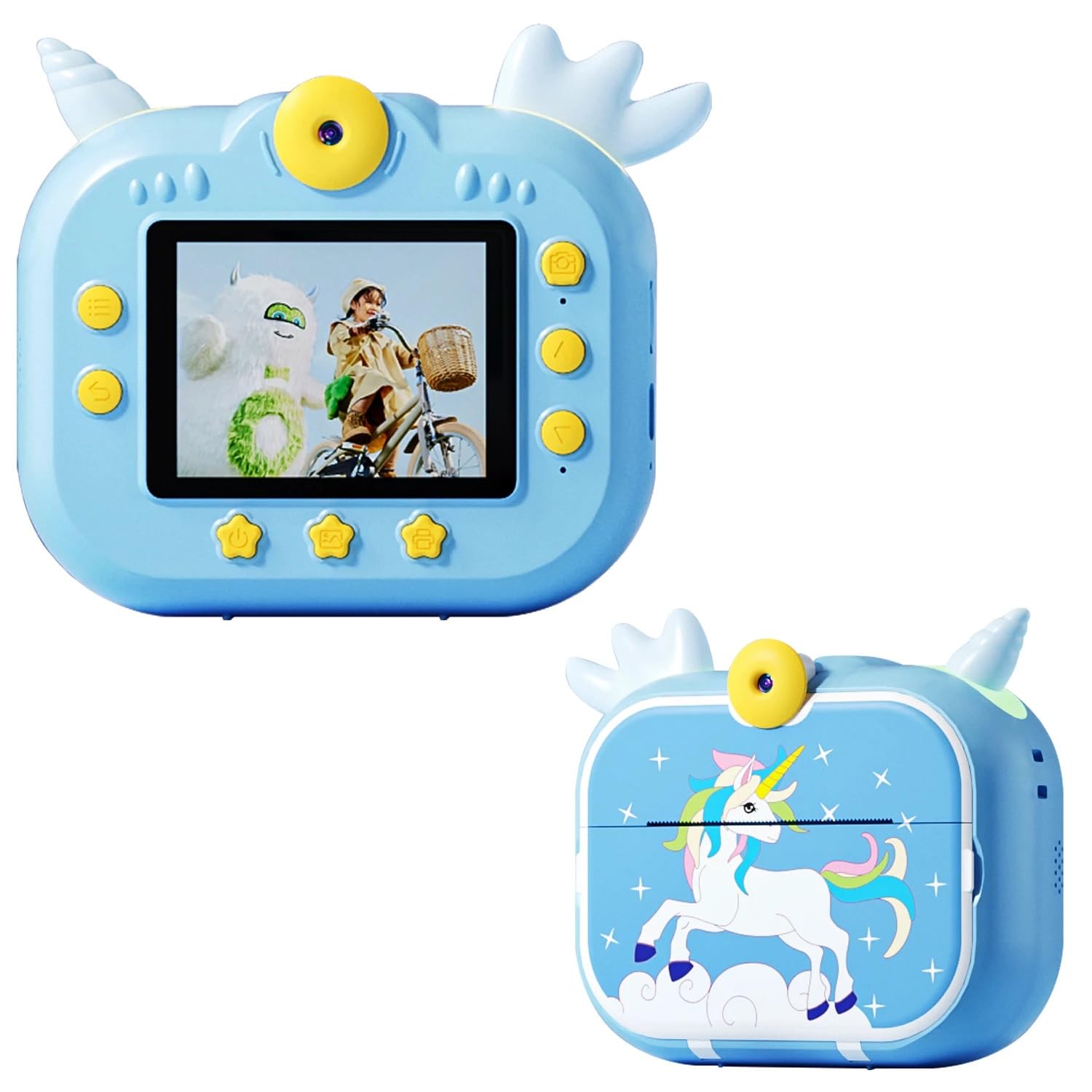 Kids Instant Print Digital Camera - Selfie Video Camera for Boys & Girls with Photo Paper Rolls & 16GB Micro SD Card | Perfect Birthday Gift for Children's Photography & Travel Adventures