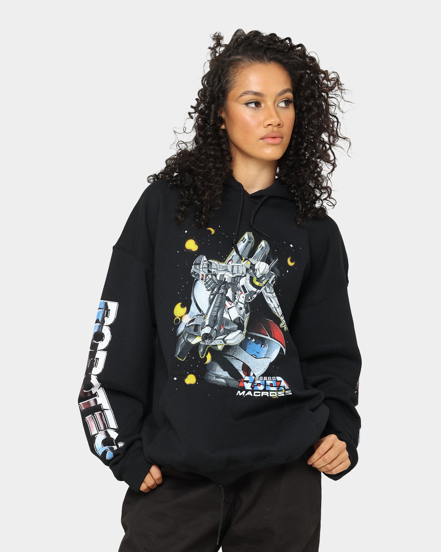 Robotech Macross Saga Hoodie - Black | American Thrift | Anime Streetwear for Cosplay & Casual Wear