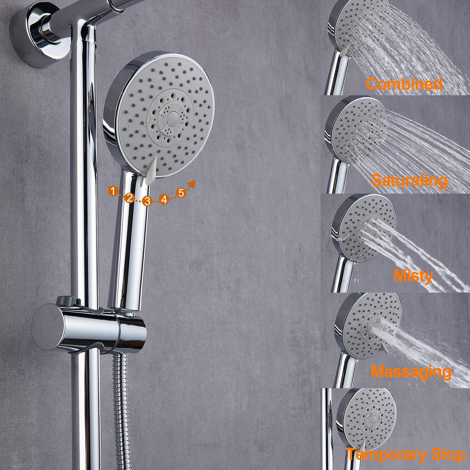 Aolemi Polished Chrome Retrofit Shower System - Matching Bathroom Vessel Sink Faucet with Double Cross Handle - Perfect for Modern & Vintage Bathroom Renovations