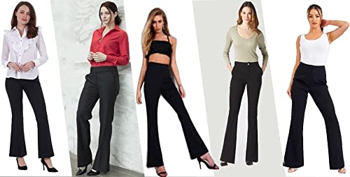 Style Spot Women's Bootcut Pants - Elastic Waist Pull-On Work Pants for Nurses - High Stretch Comfortable Bootleg Bottoms | Perfect for Nursing Shifts, Healthcare Work & Casual Wear
