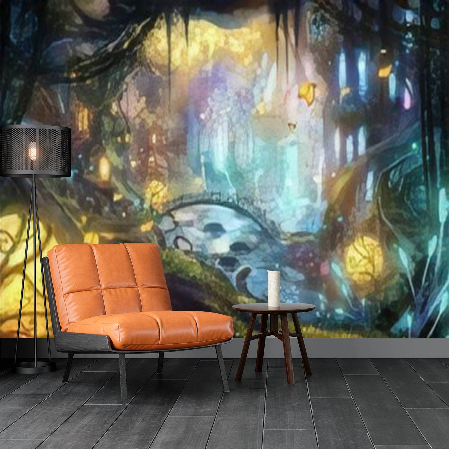 3D Removable Wallpaper - Self-Adhesive Fairy Forest with Glowing Plants, Peel and Stick Wall Mural for Living Room & Bedroom Decor | Perfect for Kids' Rooms, Nursery, and Fantasy-Themed Spaces