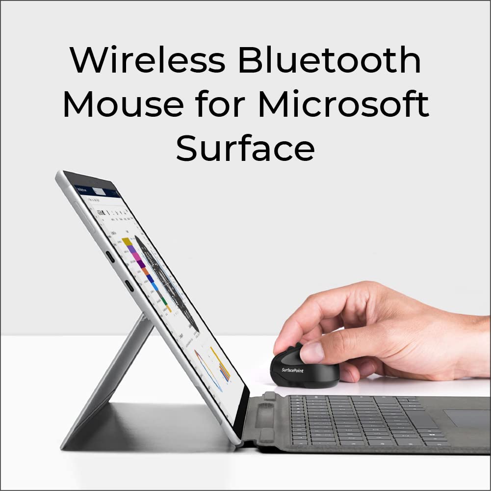 SwiftPoint SurfacePoint Wireless Ergonomic Mouse - Presentation Clicker & MS Surface Pen Replacement | Vertical Pen Grip, Virtual Laser Pointer, Spotlight, Magnifier | Perfect for Remote Work, Online Meetings & Digital Art Creation